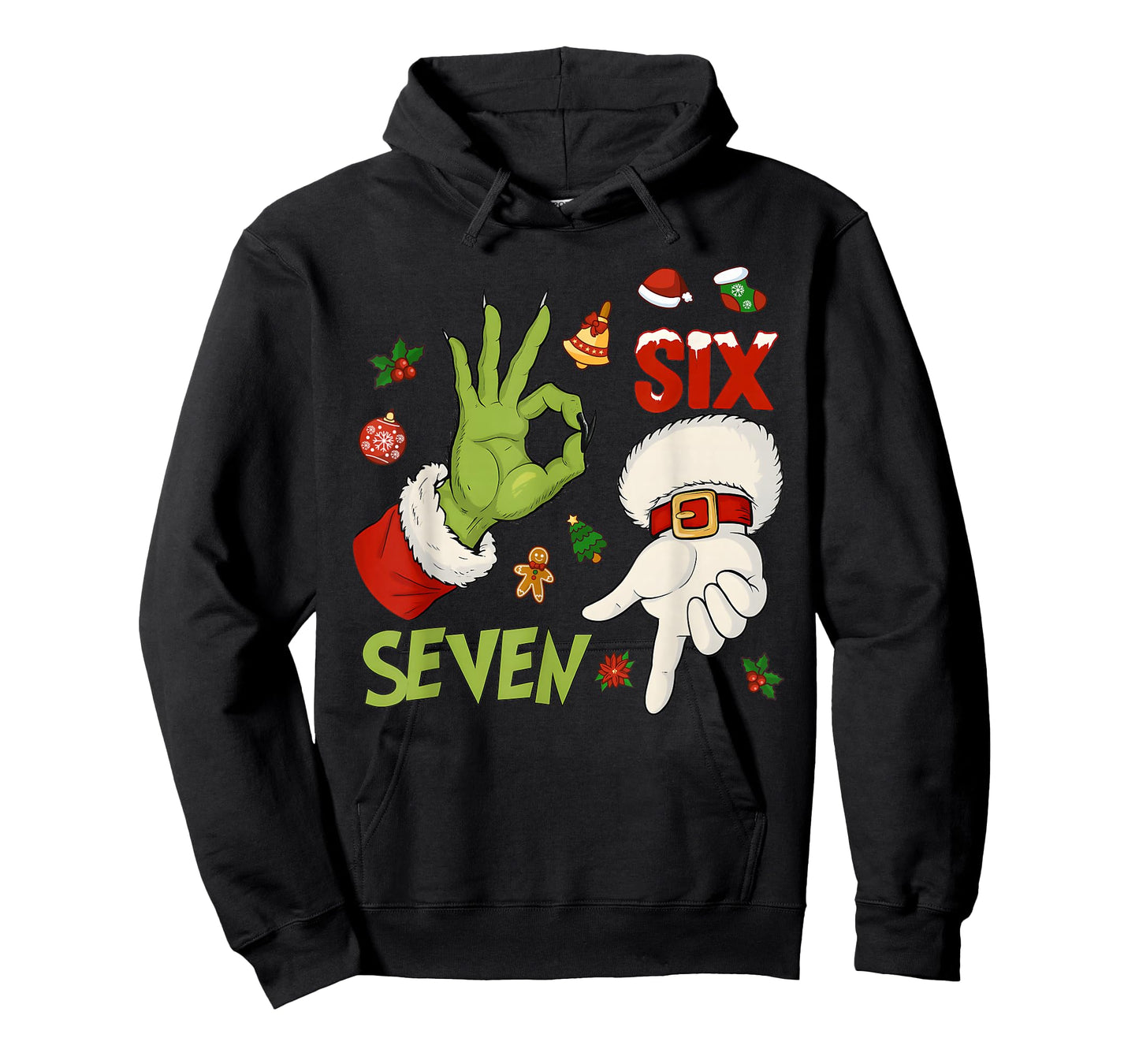 6 7 Six Seven Hand Gen Z Alpha Meme Slang Xmas Christmas T-Shirt
