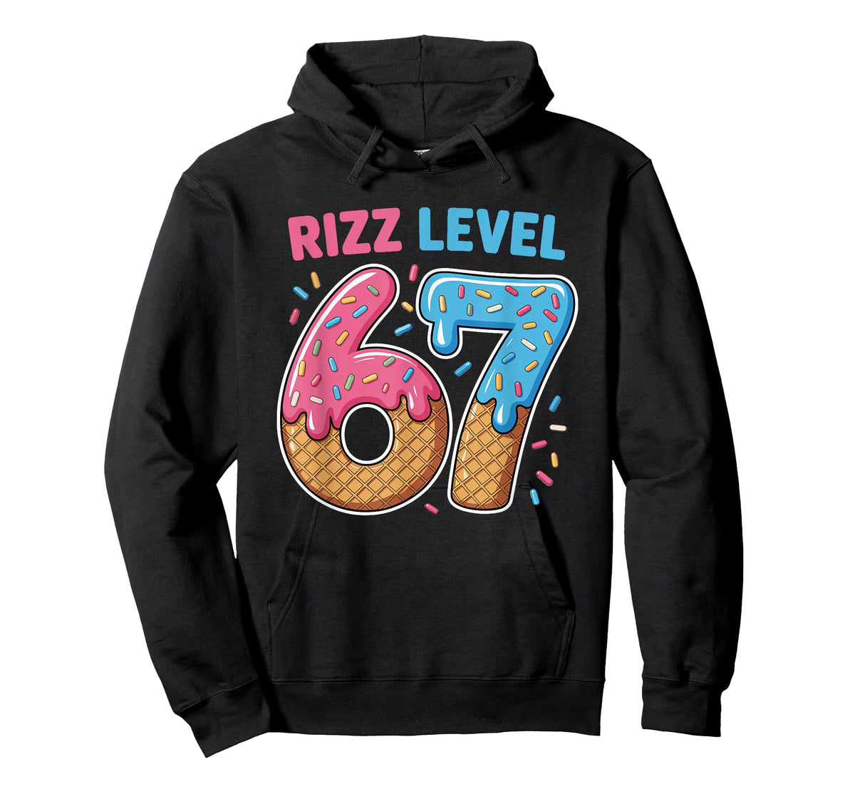 Rizz Level 67 Alpha Slang Gen 67th Number Ice Cream Drip 67 T-Shirt