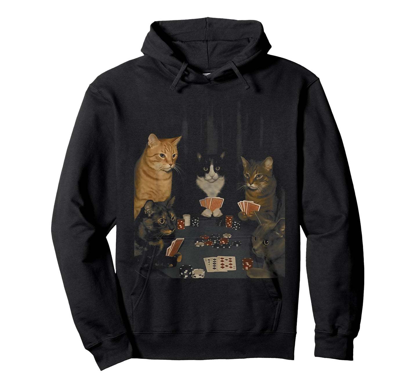 Retro Funny Cats Playing Poker Meme Graphic T-Shirt