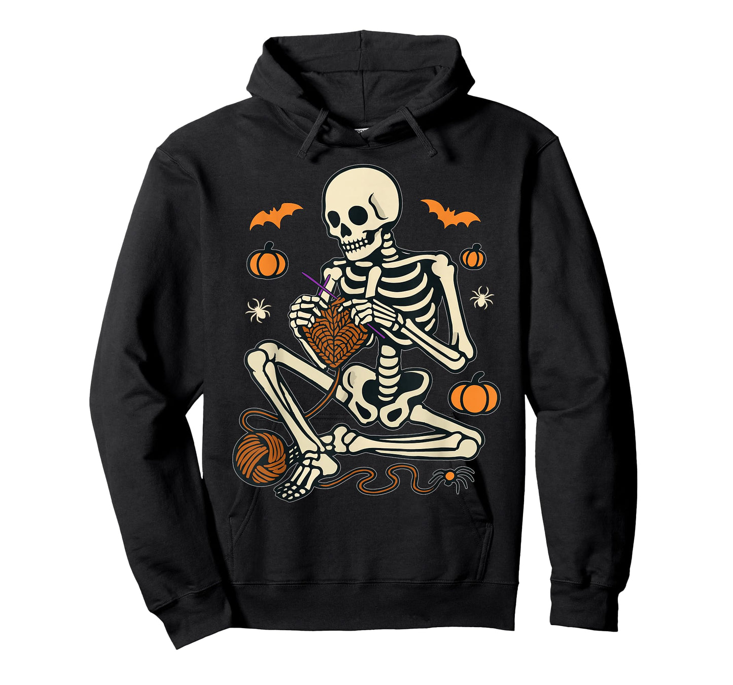 Skeleton Crochet Halloween Shirt for Yarn Lovers Women Men T-Shirt