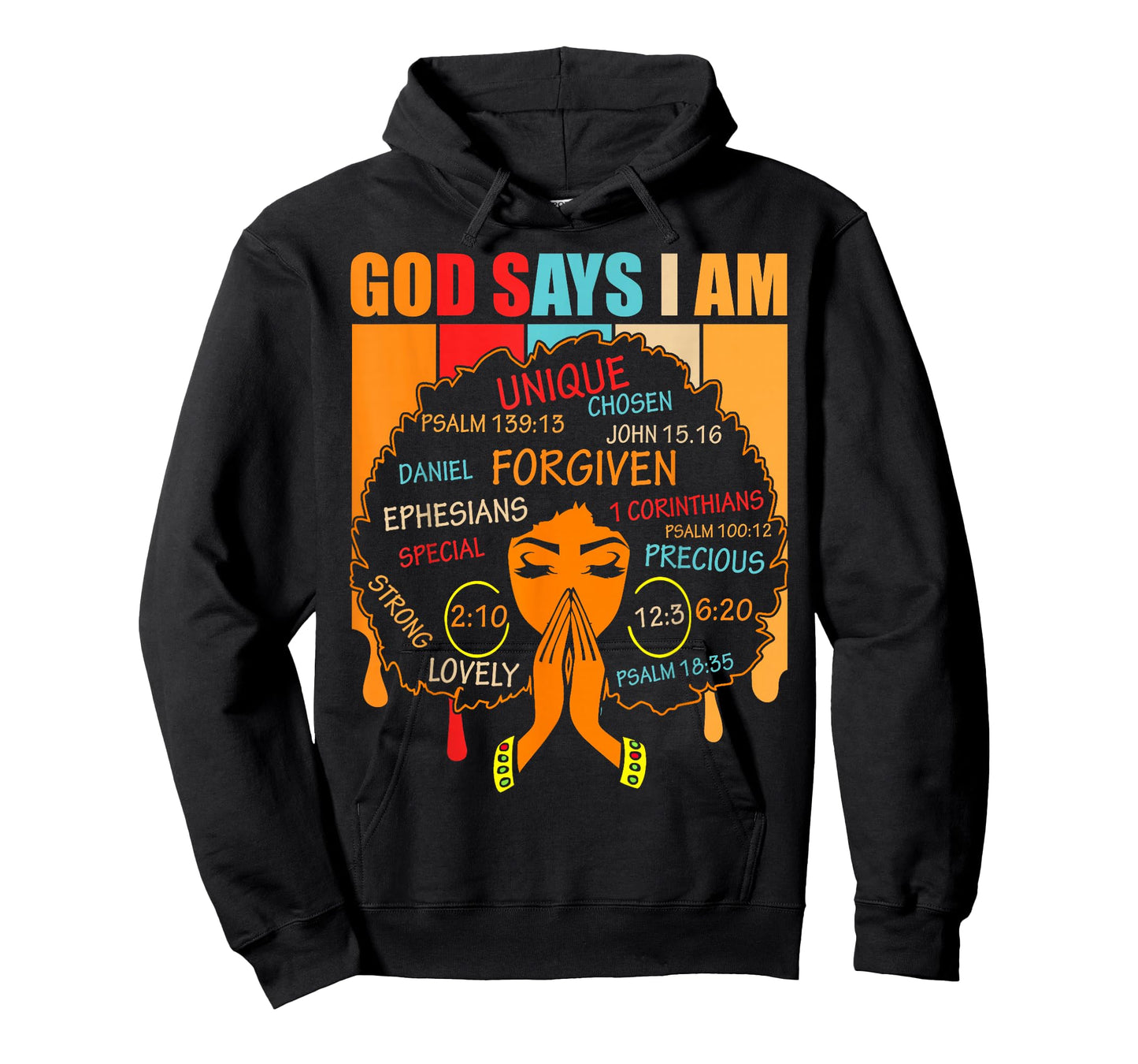 God Says I Am Black African American Melanin Girl Women Kid T-Shirt