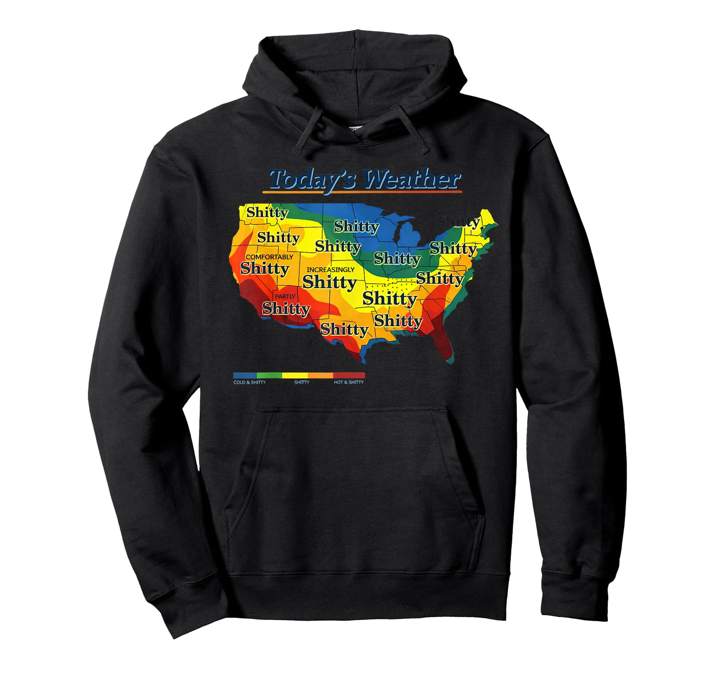 Funny US Weather Map Parody Todays Forecast Humor T-Shirt