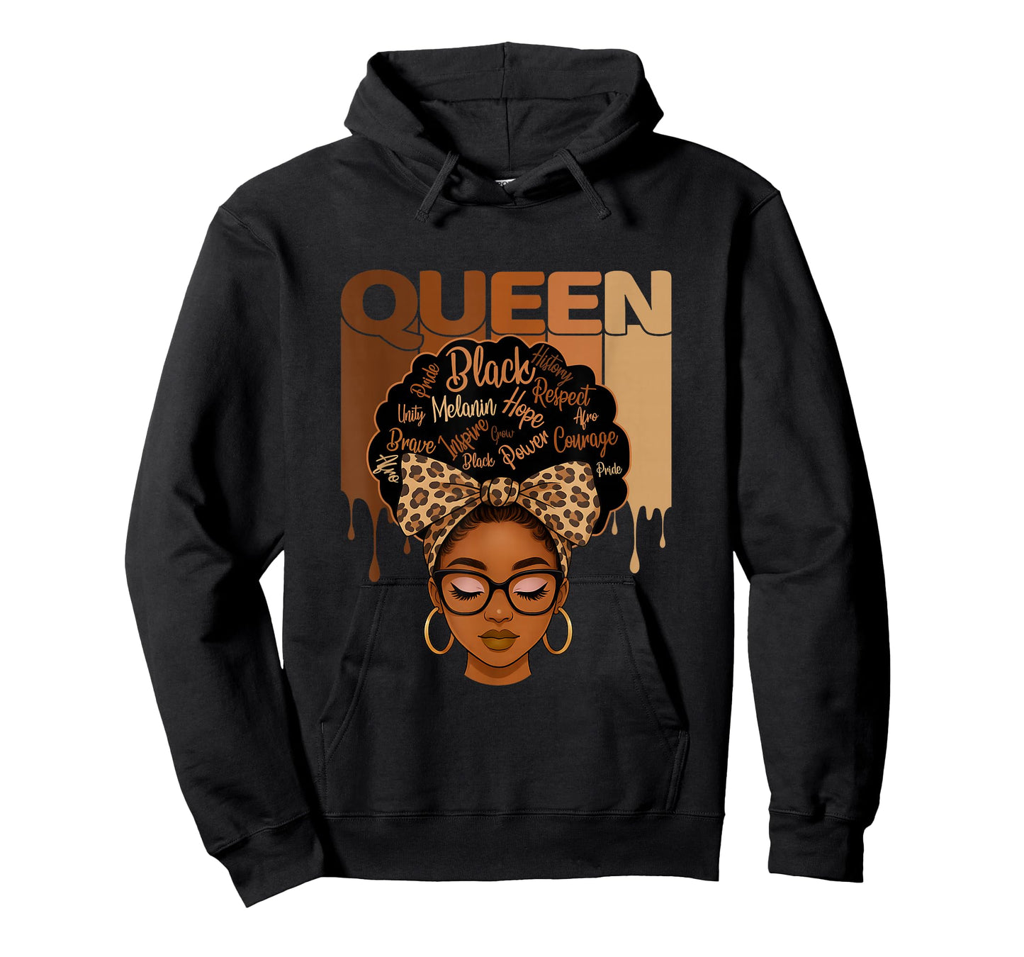 Retro Woman Melanin Queen African American Black History T-Shirt