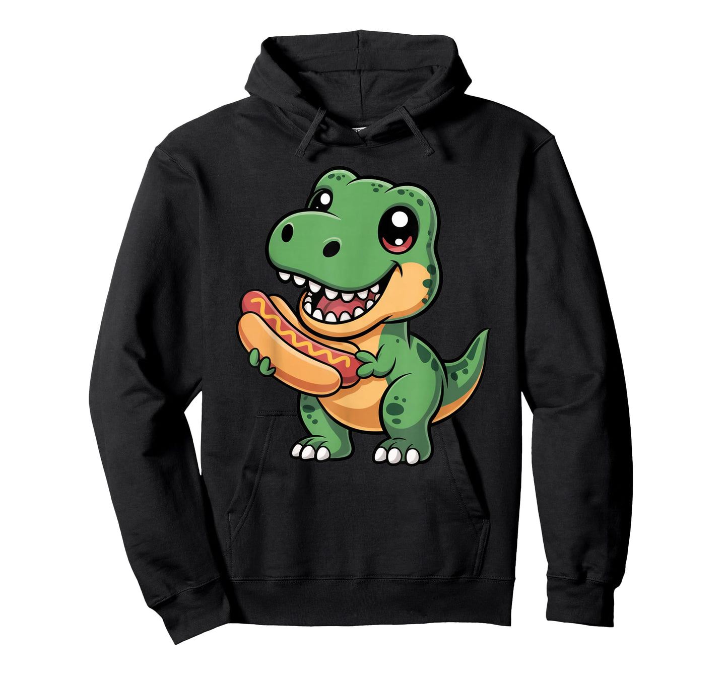 Dinosaur Eating a Hot Dog Shirt Cute T Rex Hot Dog T-Shirt