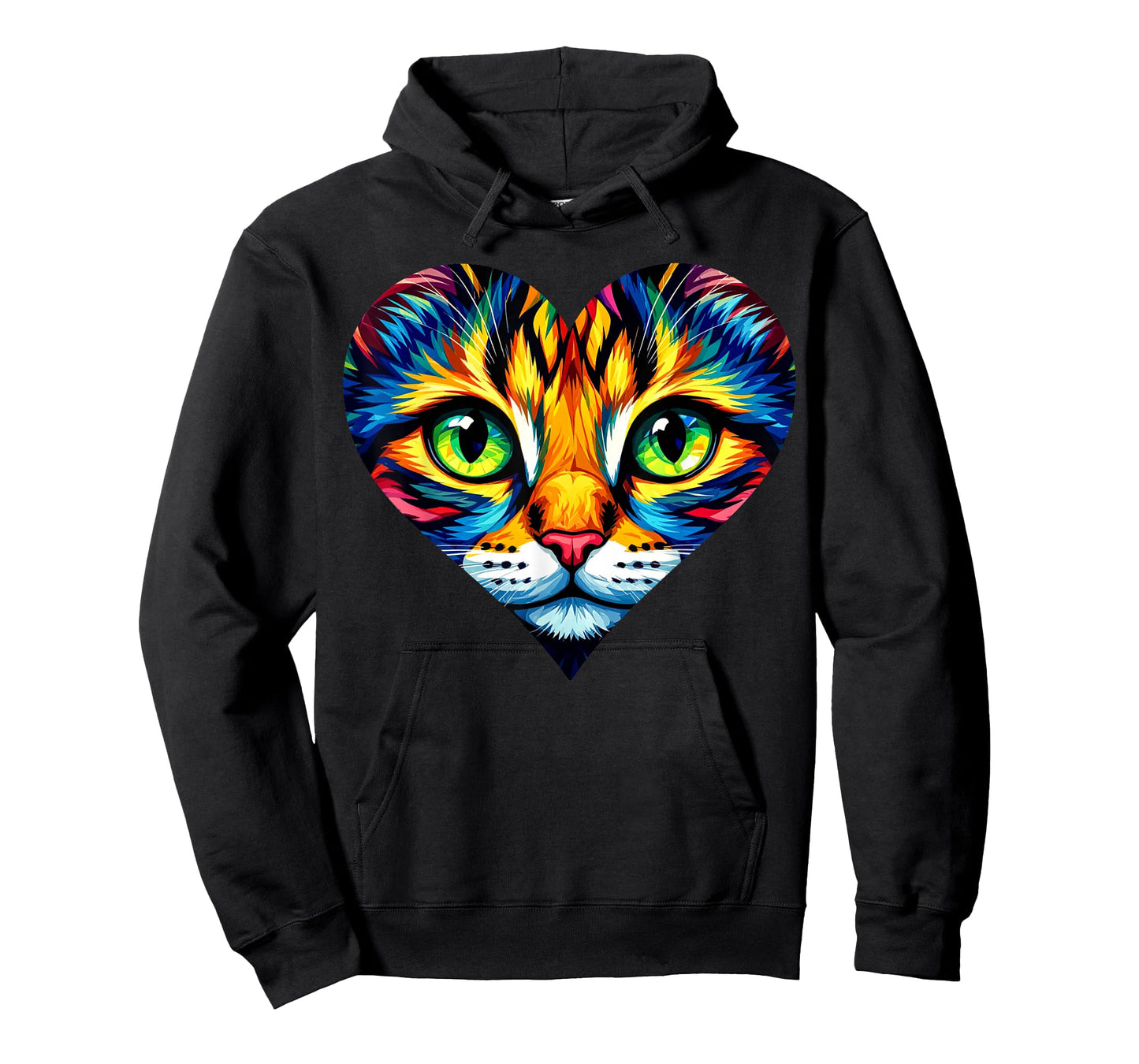 Colorful Cat Heart Art T-Shirt