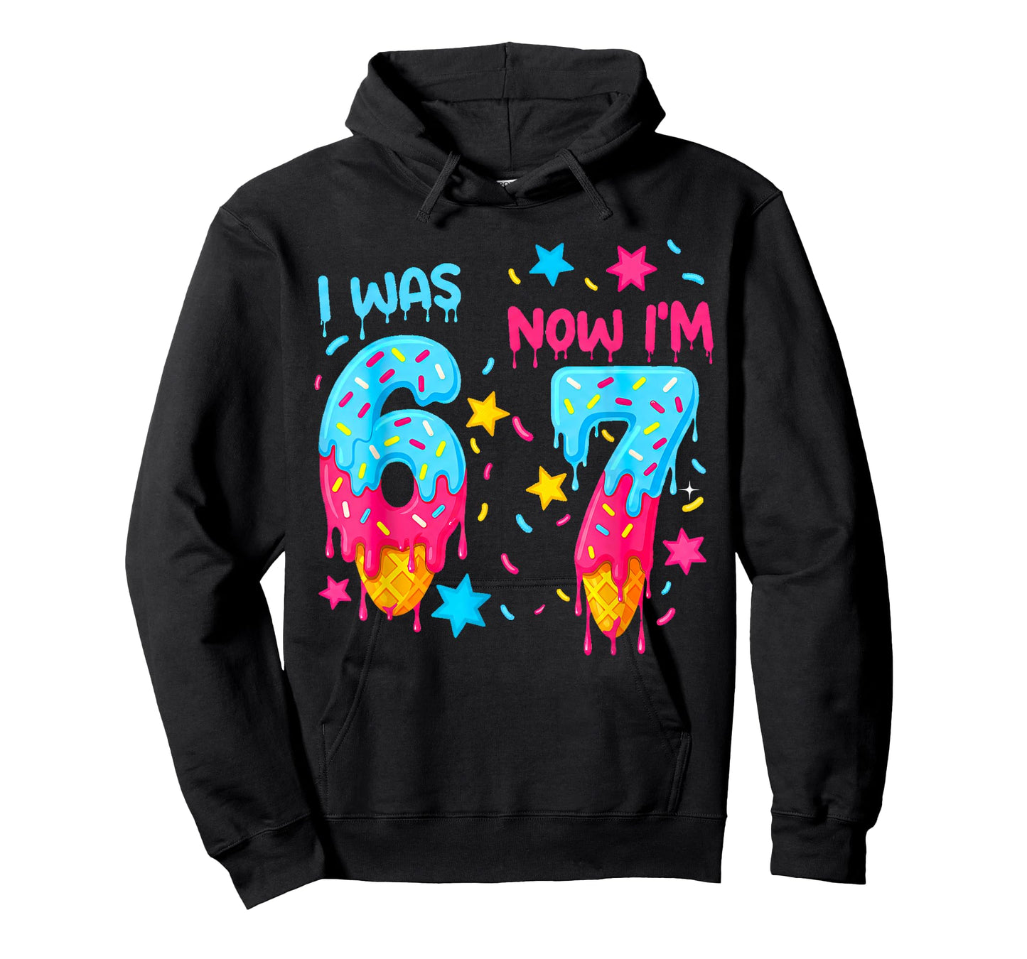 I was 6 Now I'm 7 Funny 7th Birthday Kids Ice Cream Drip T-Shirt