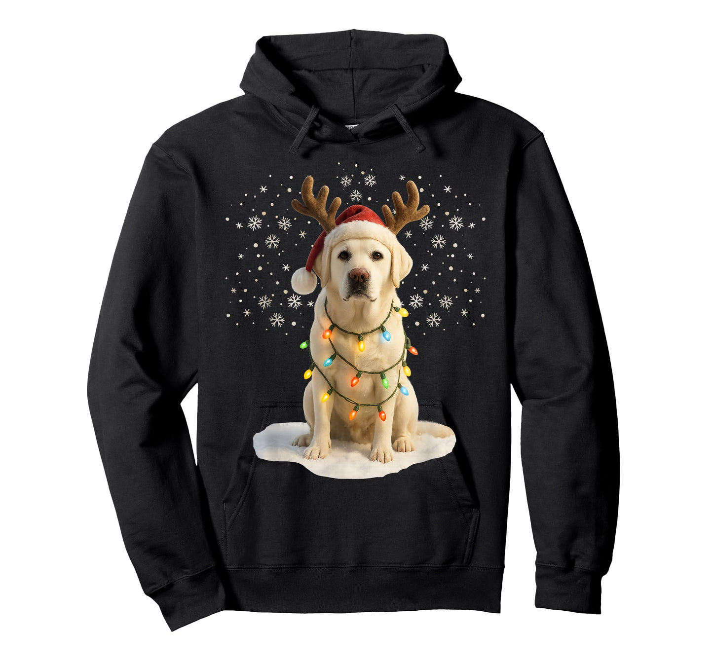 Festive Labrador Christmas Lights Holiday Pet Humor Reindeer T-Shirt