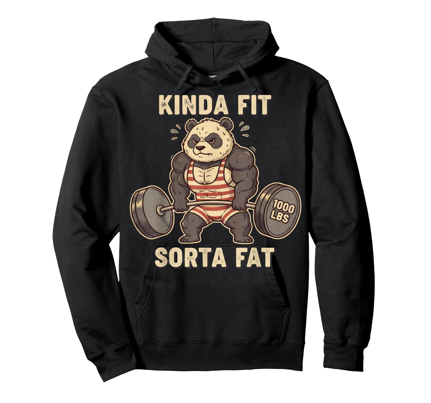 Kinda Fit Sorta Fat Funny Gym Panda Fitness Workout Lover T-Shirt