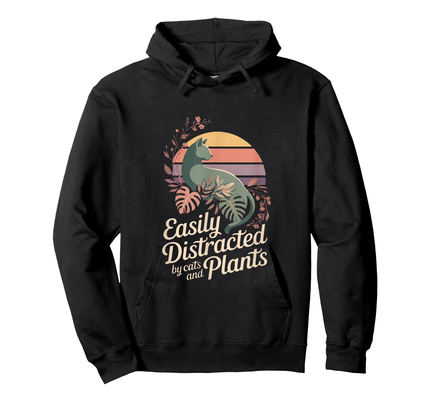 Easily Distracted by Cats and Plants Cat Lover T-Shirt
