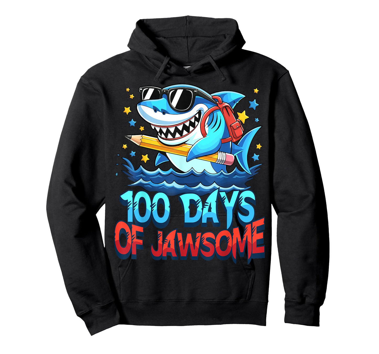Funny 100 Days of Jawsome Shark Kids Boy 100th Day of School T-Shirt