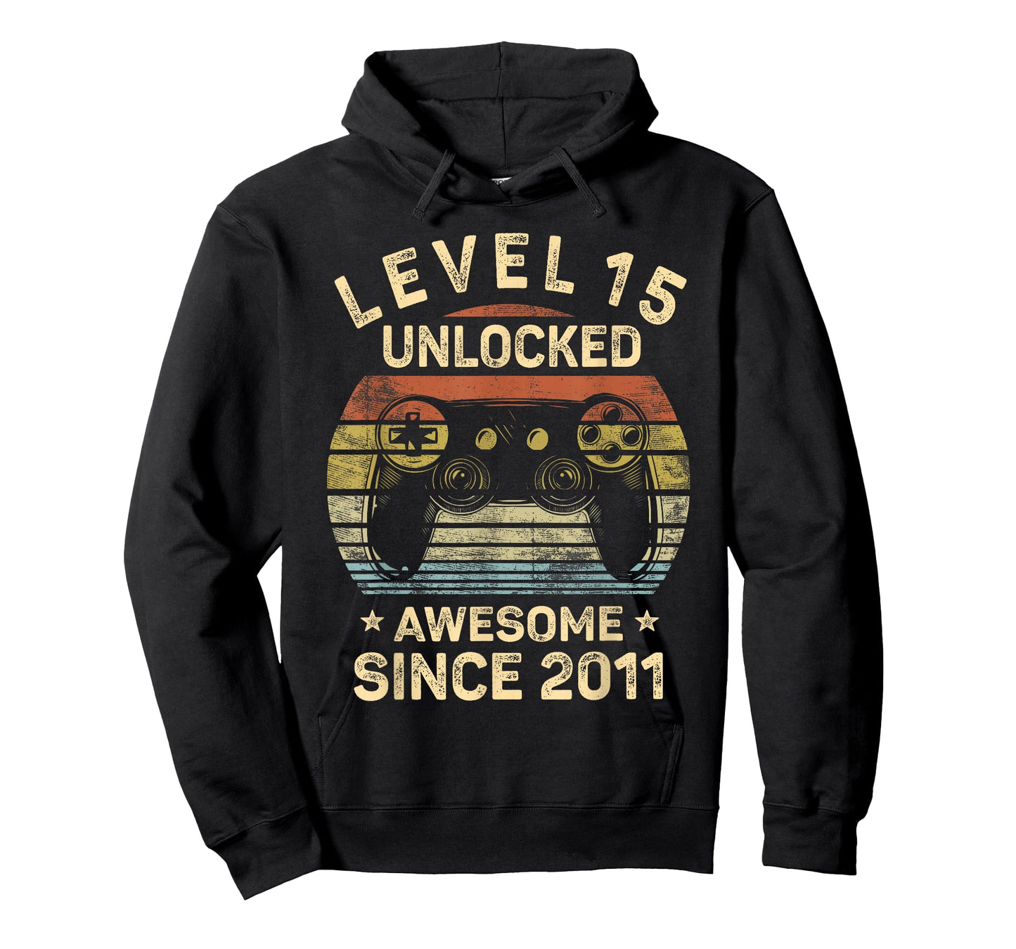 Level 15 Unlocked Awesome Since 2011 15th Birthday Gaming T-Shirt