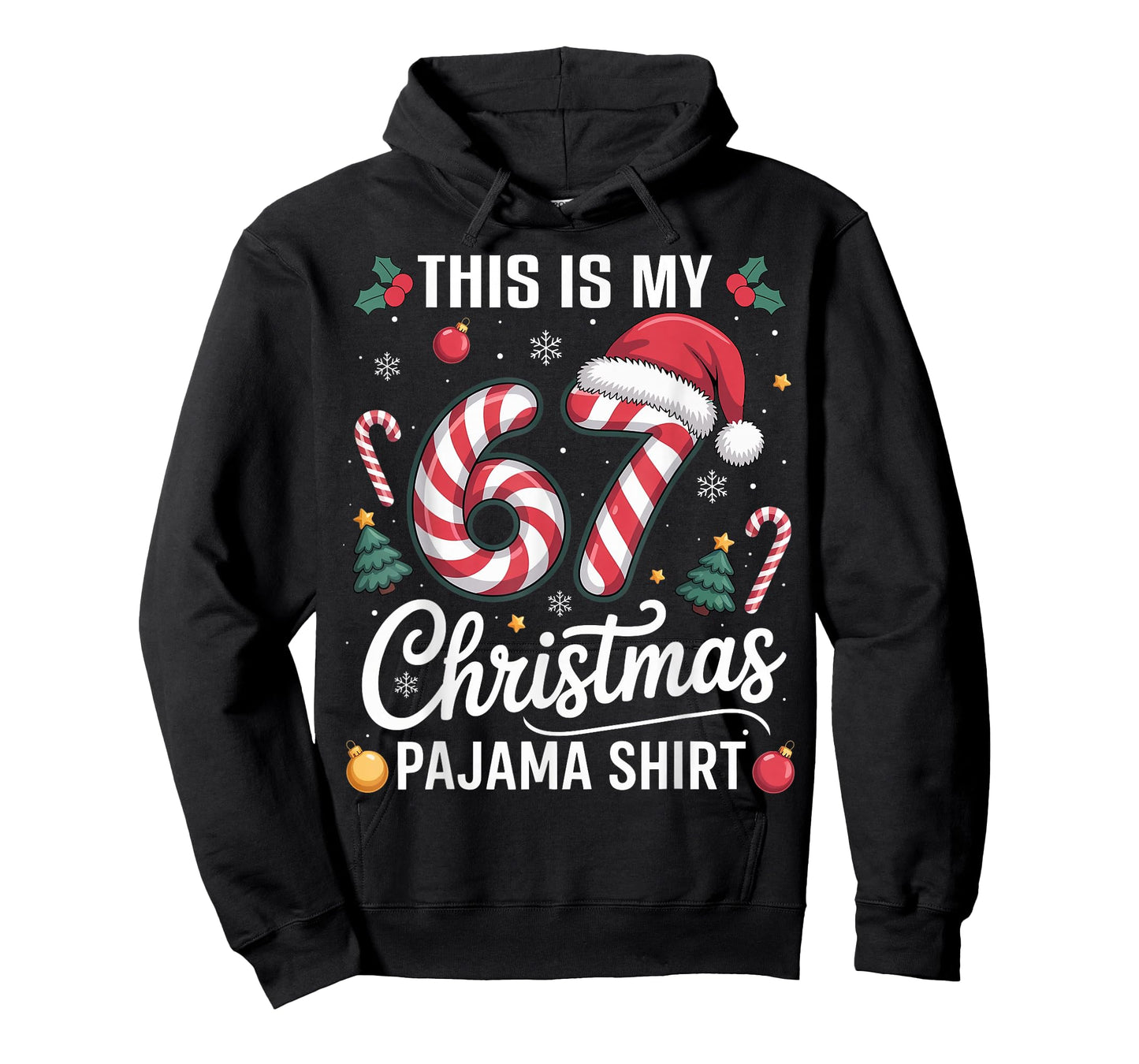 Funny 67 Christmas Pajamas Boy Teen Kids Six Seven Meme Xmas T-Shirt