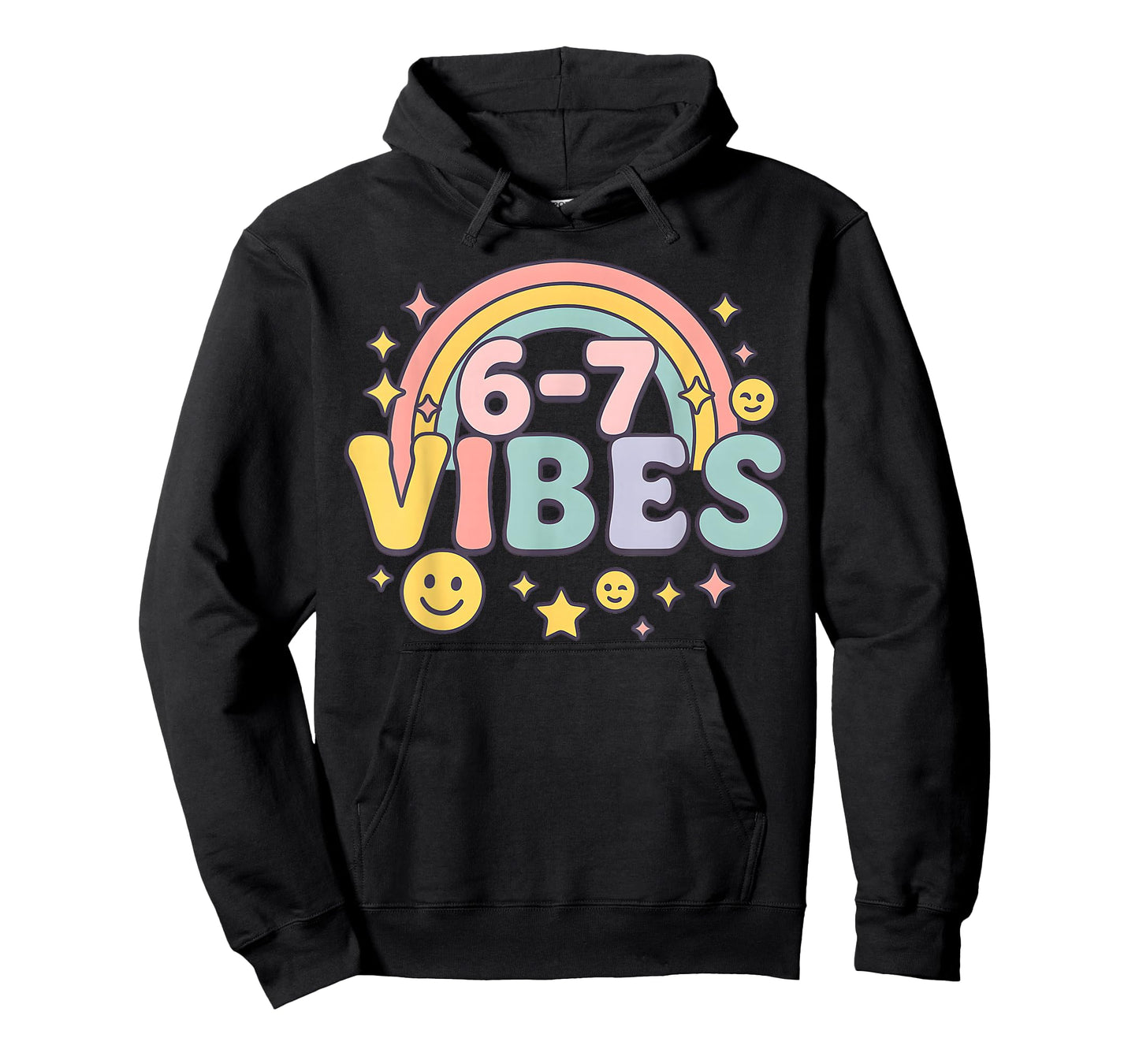 67 for Girls Retro Rainbow 70s Groovy Kids Women's Six Seven T-Shirt