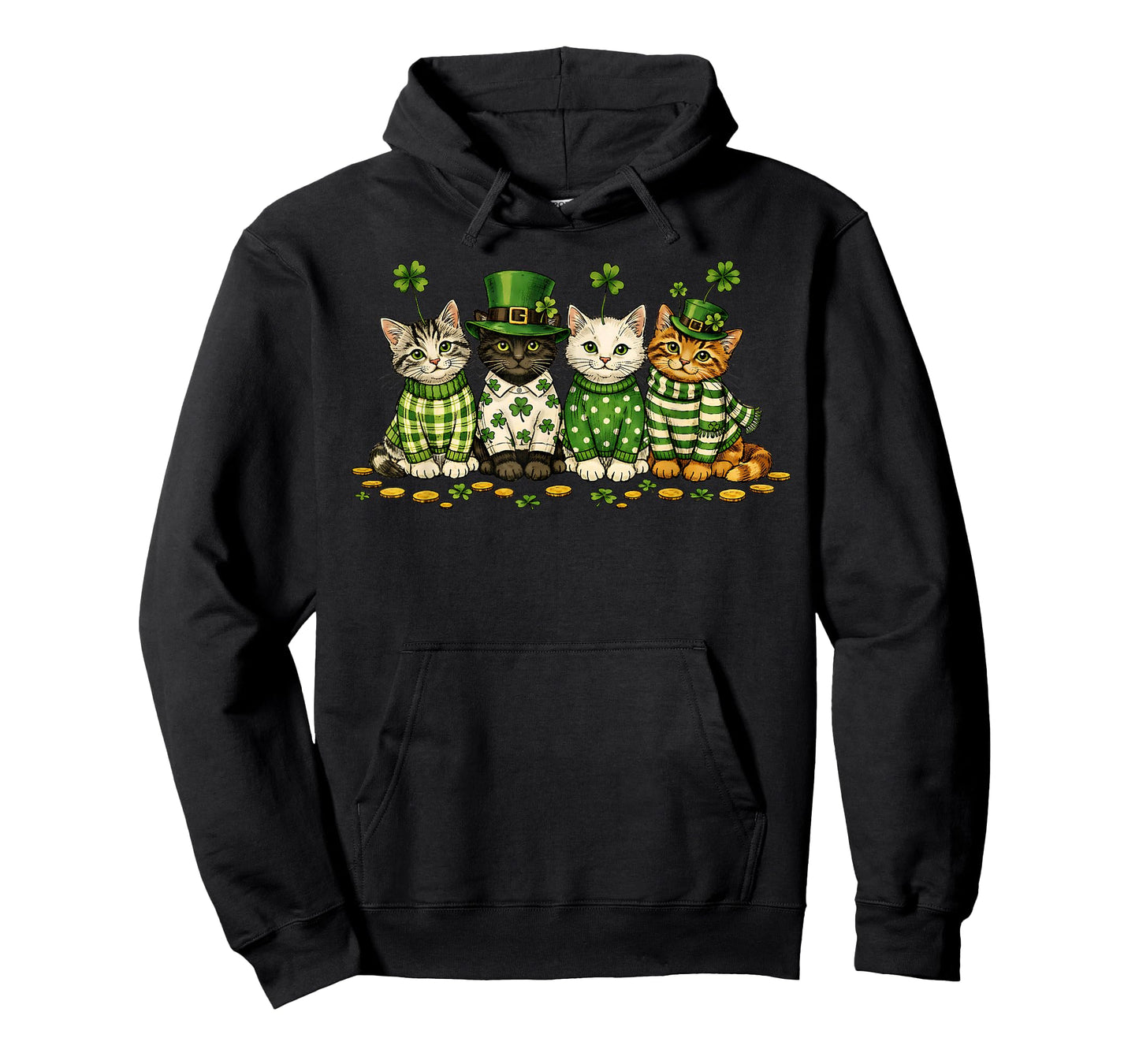 St Patricks Day Cats Saint Paddys Kitten Men Women Kids T-Shirt
