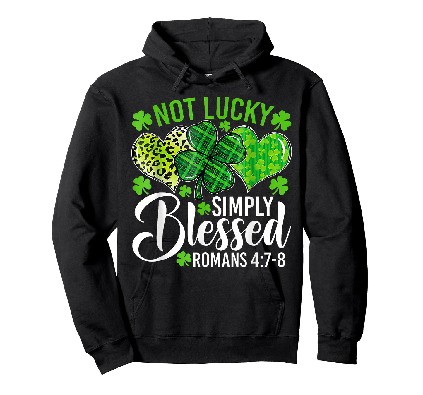Not Lucky Simply Blessed Christian Shamrocks St Patricks Day T-Shirt
