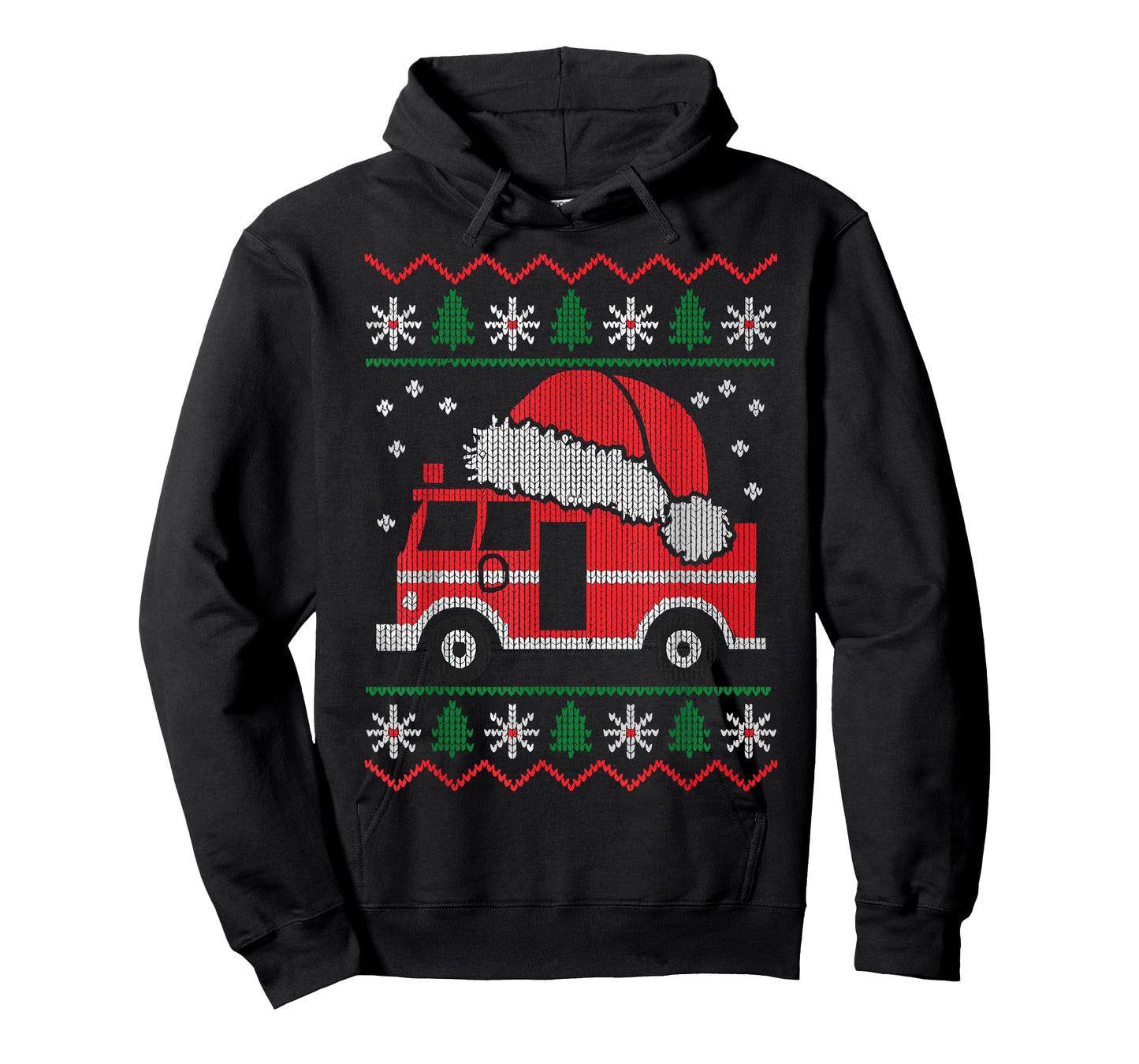 Funny Ugly Christmas Sweater Firetruck Christmas Firefighter T-Shirt