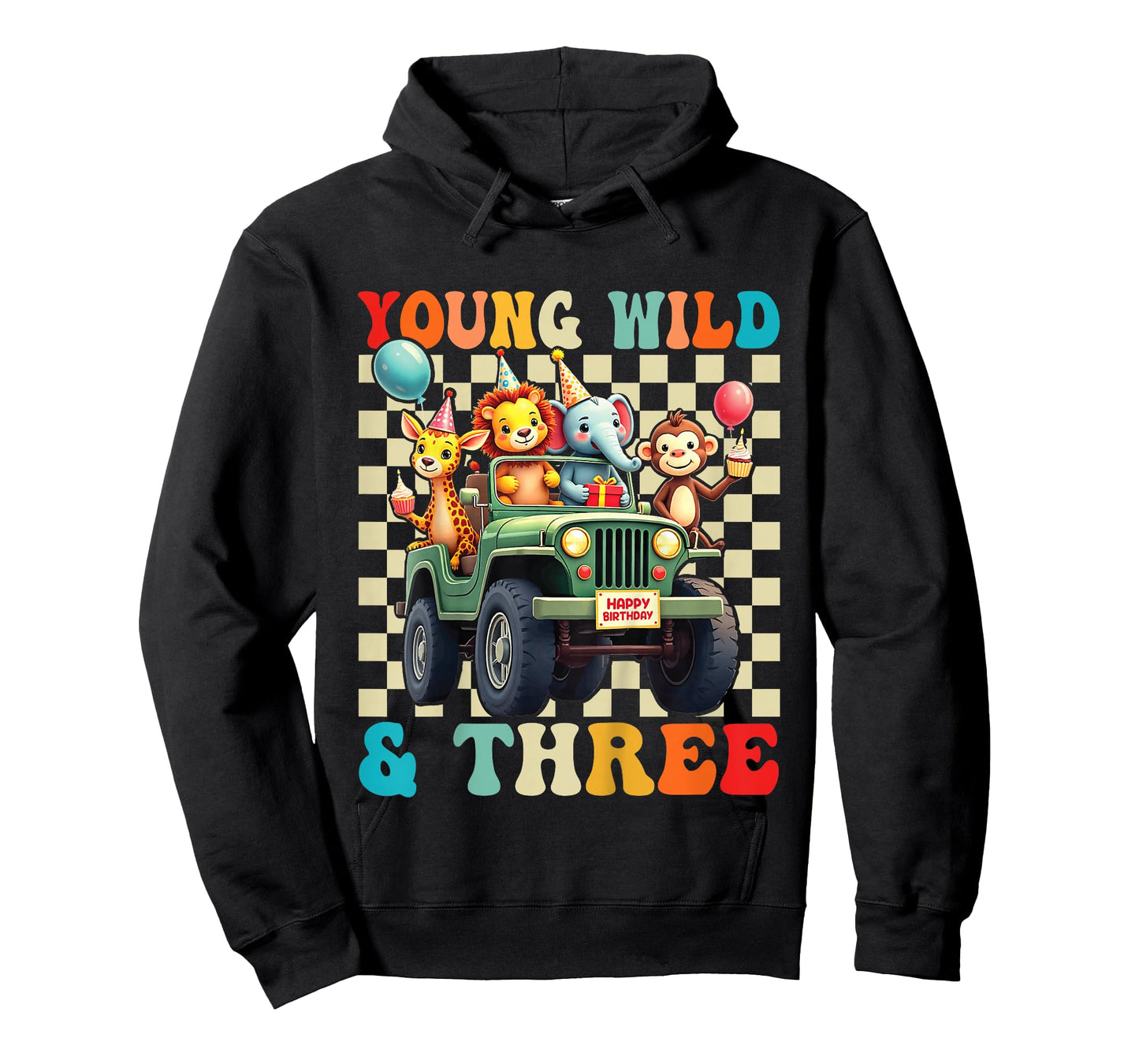 3rd Birthday Toddler Young Wild Three 3 Year Old Safari Zoo T-Shirt