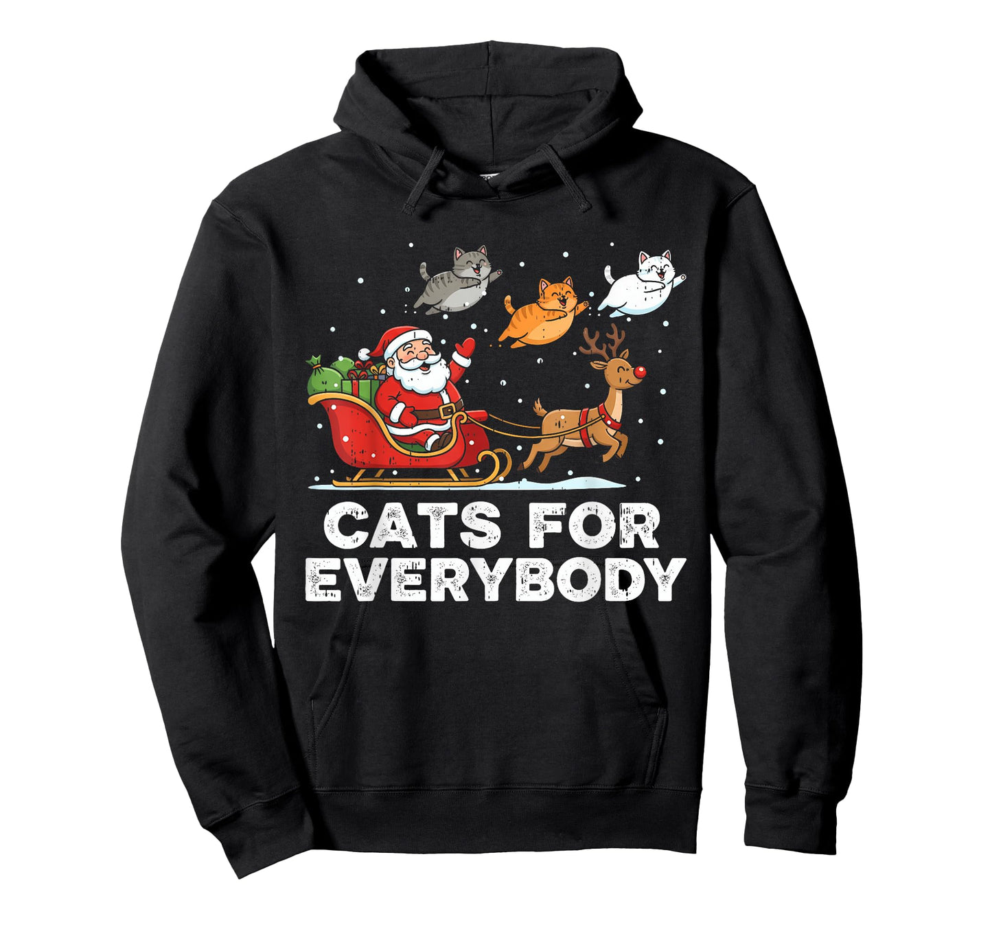 Cats for Everybody Christmas Cats Funny Santa Sleigh Xmas T-Shirt