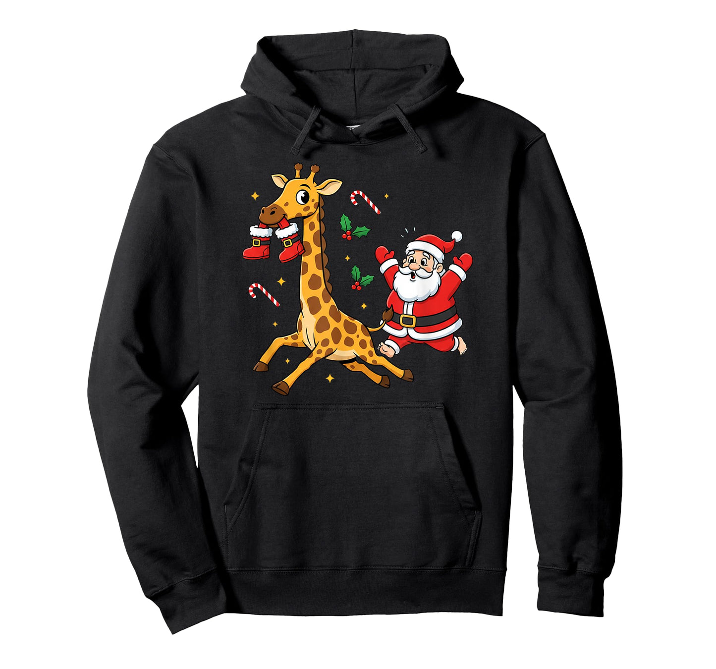 Funny Giraffe Santa Claus Boots Christmas Womens Mens Kids T-Shirt