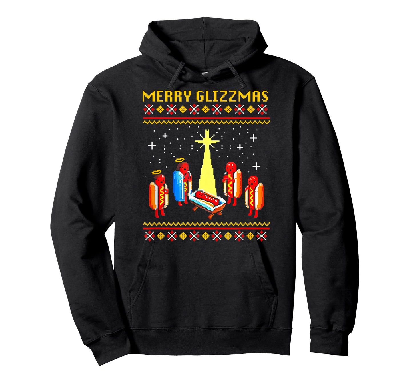 Merry Glizzmas Retro Funny Hot Dog Family Christmas Xmas T-Shirt