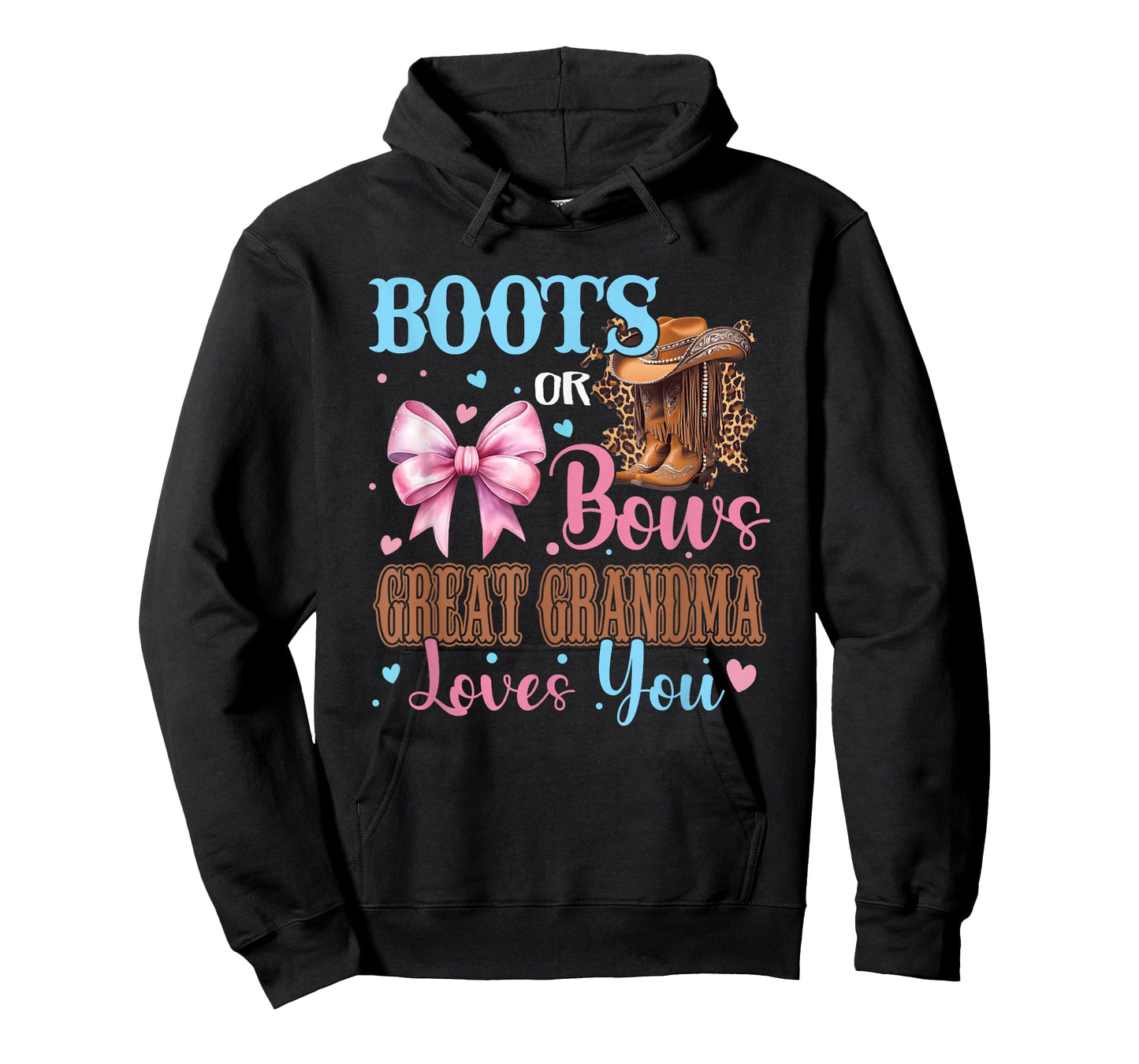 Boots or Bows Great Grandma Loves You Gender Reveal Family T-Shirt