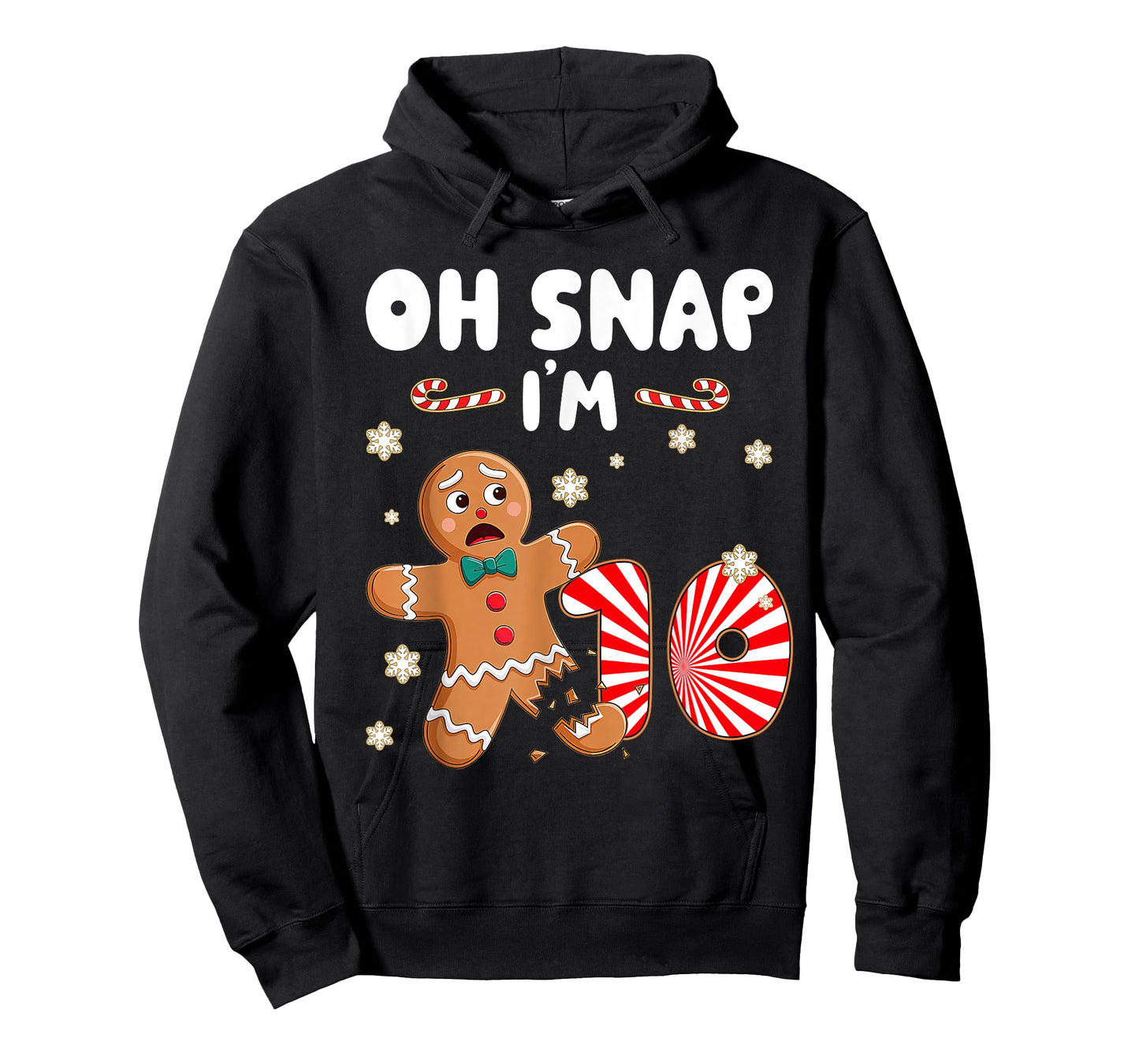Christmas Oh Snap 10 Year Old Gingerbread Man 10th Birthday T-Shirt