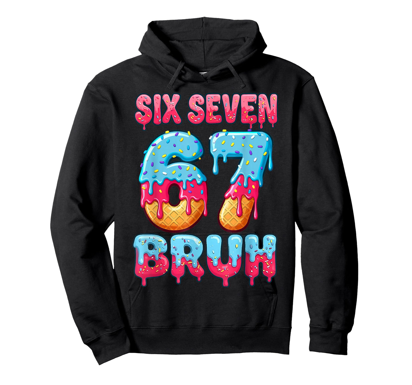 Six Seven Bruh 67 Ice Cream Drip Baseball for Men Women Kids T-Shirt