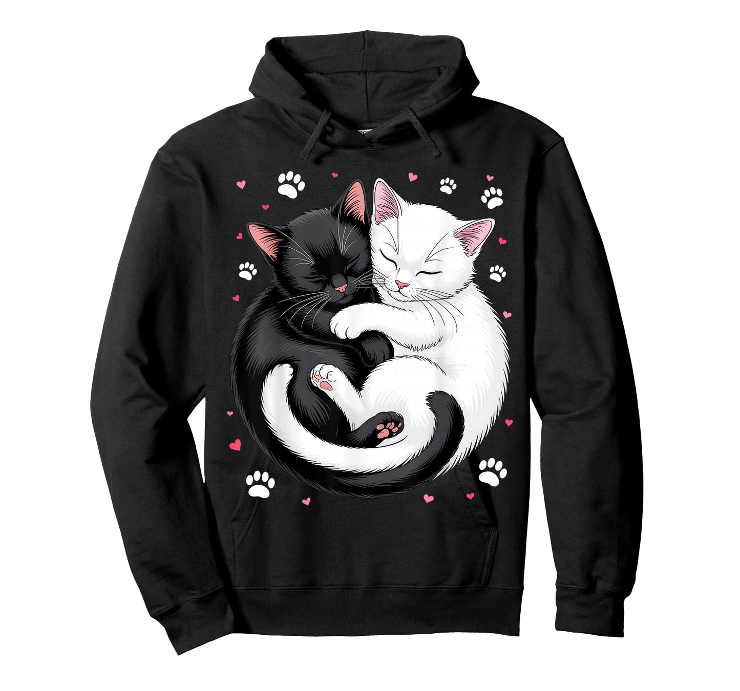 Yin and Yang Pet Cat Black White Cats T-Shirt