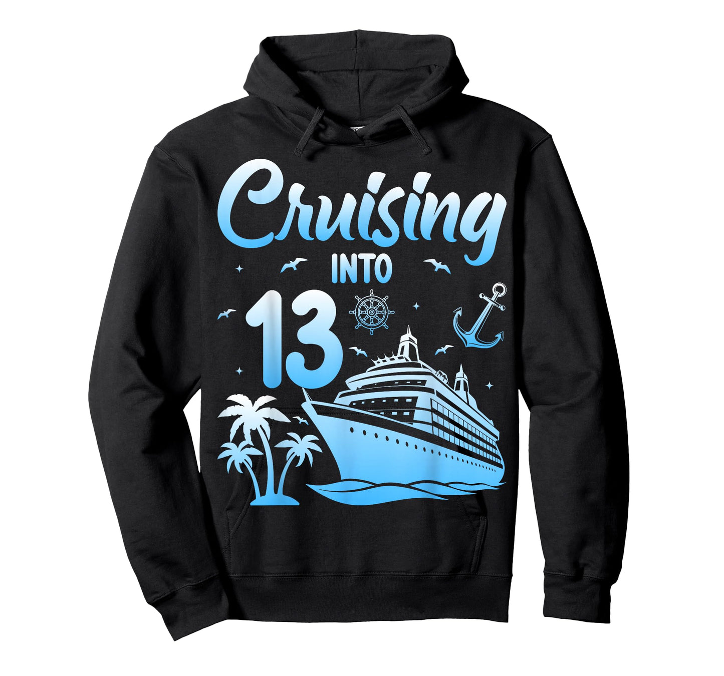 13th Birthday Cruise Ocean Ship Cruising Into 13 Years Old T-Shirt