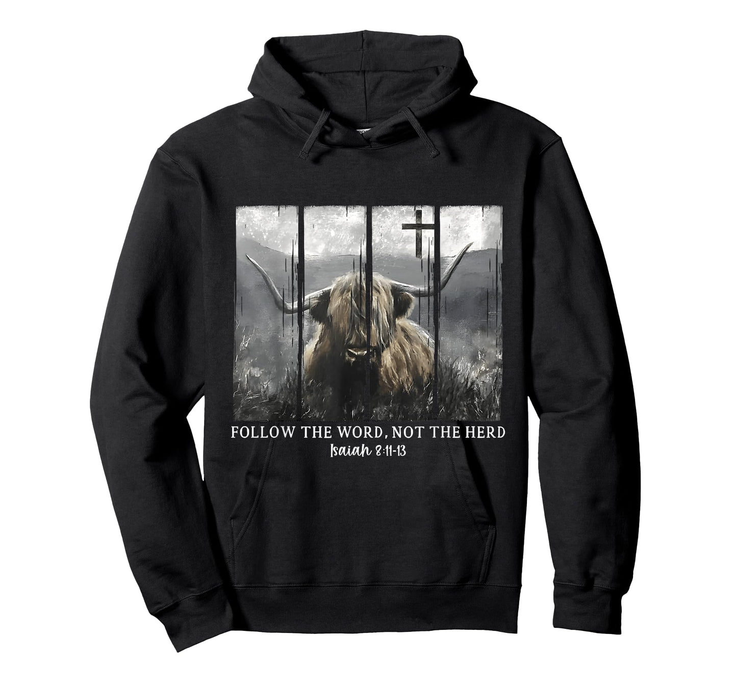 Follow The Word Not The Herd Christian Bible Highland Cow T-Shirt