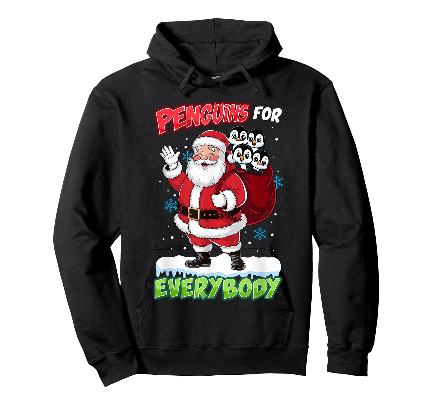Penguins for Everybody Santa Men Women Kids Funny Christmas T-Shirt