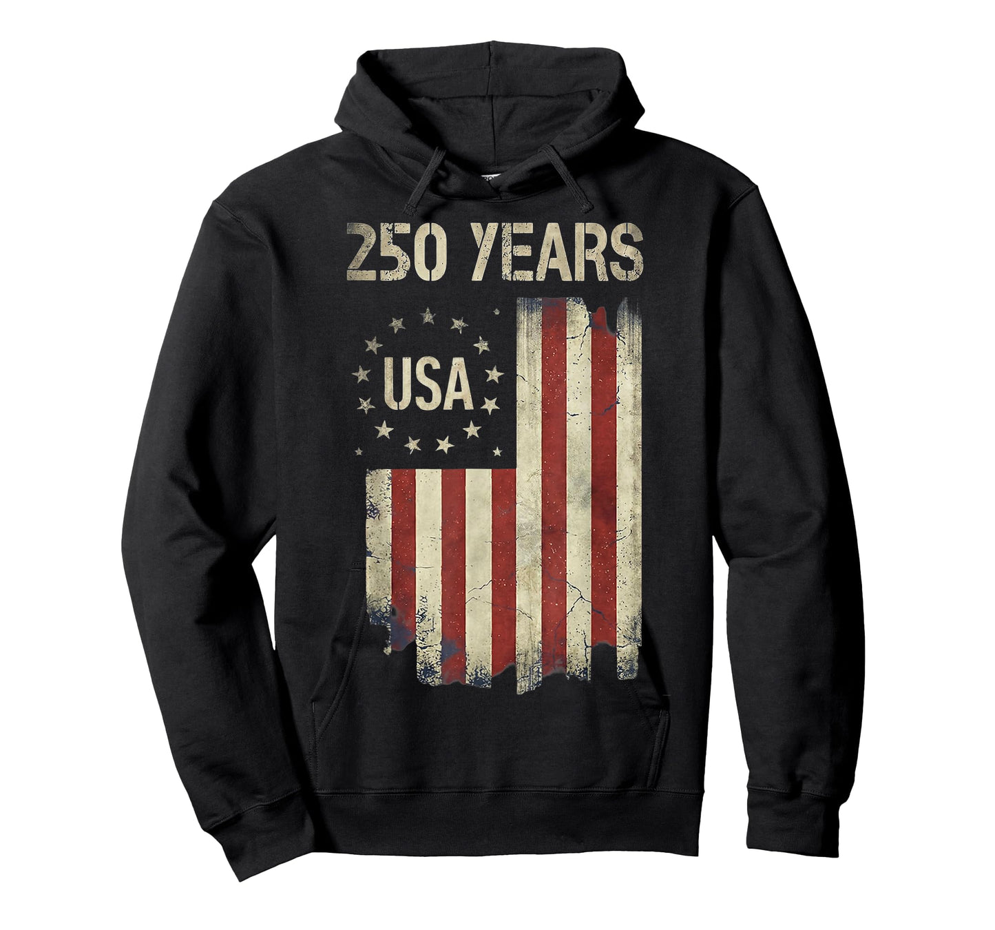 USA 250 Years Anniversary Vintage American Flag Patriotic T-Shirt
