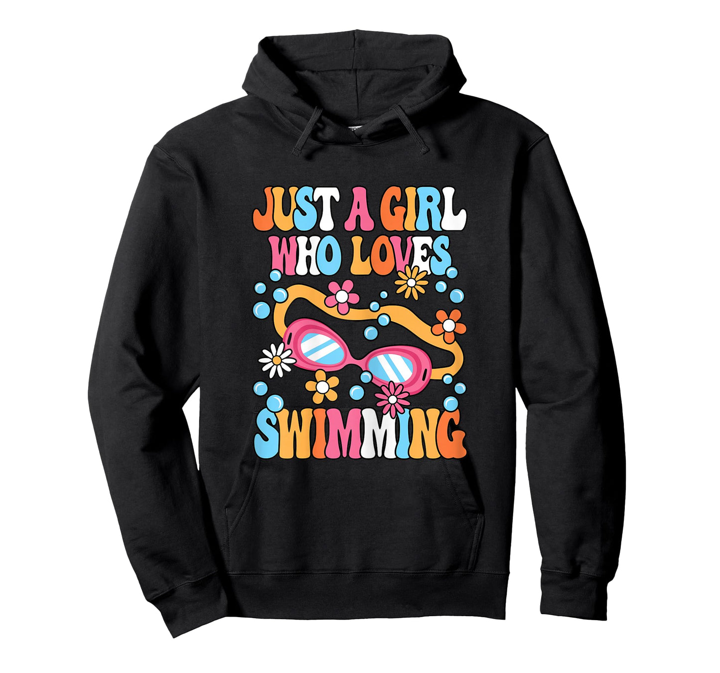 Just A Girl Who Loves Swimming Groovy Cute Swimmer Swim Kids T-Shirt
