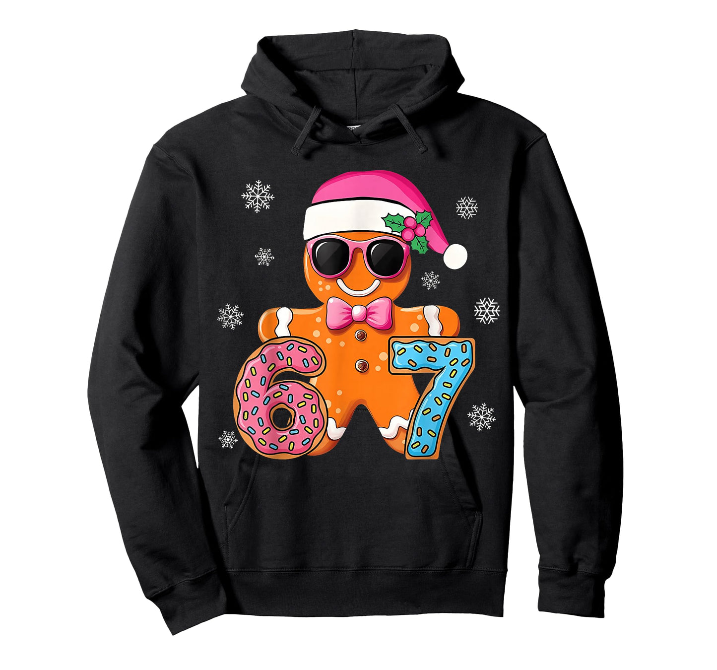 Gingerbread Six Seven 67 Meme 6 7 Funny Christmas Boys Kids T-Shirt