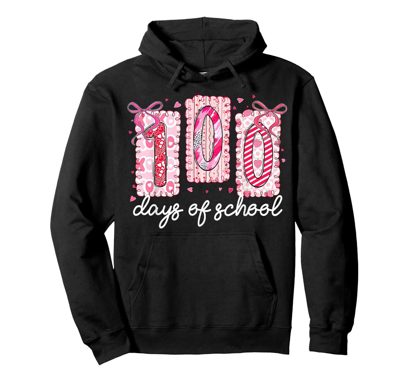 Preppy 100 Days of School Pink Coquette Bow Girl Women T-Shirt