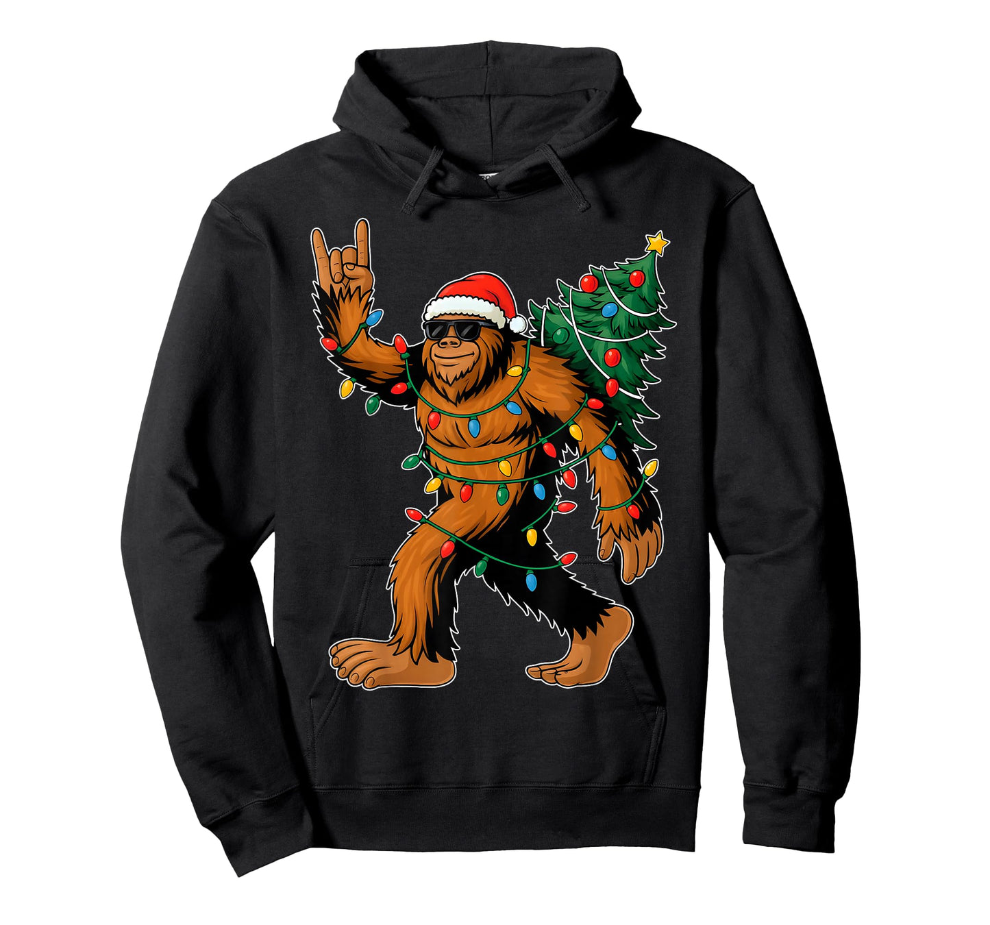 Most Wonderful Christmas Bigfoot Christmas Tree Lights Xmas T-Shirt