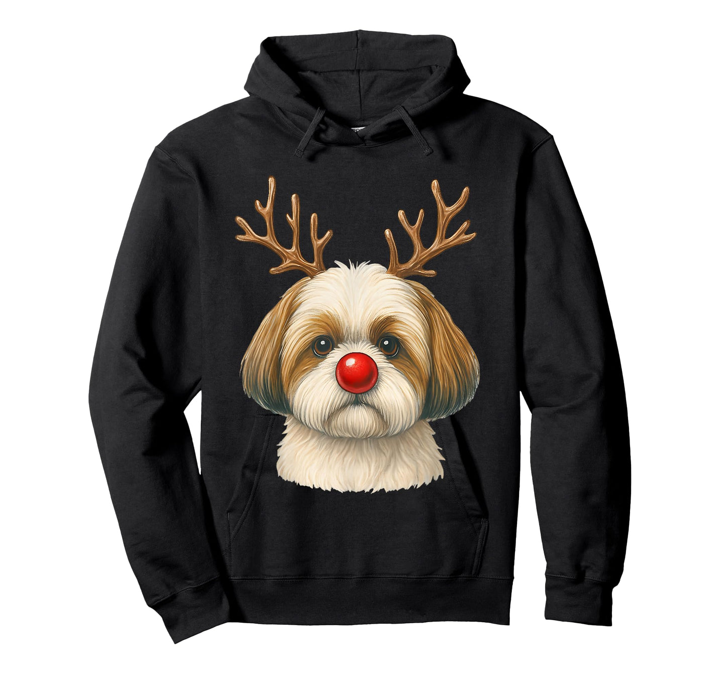 Cute Shih Tzu Christmas Reindeer Dog Lover Holiday T-Shirt