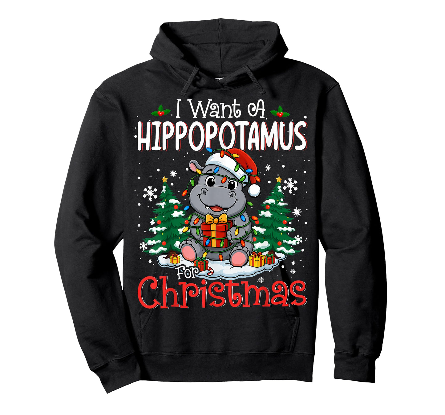 I Want a Hippopotamus for Christmas Cute Hippo Tee T-Shirt