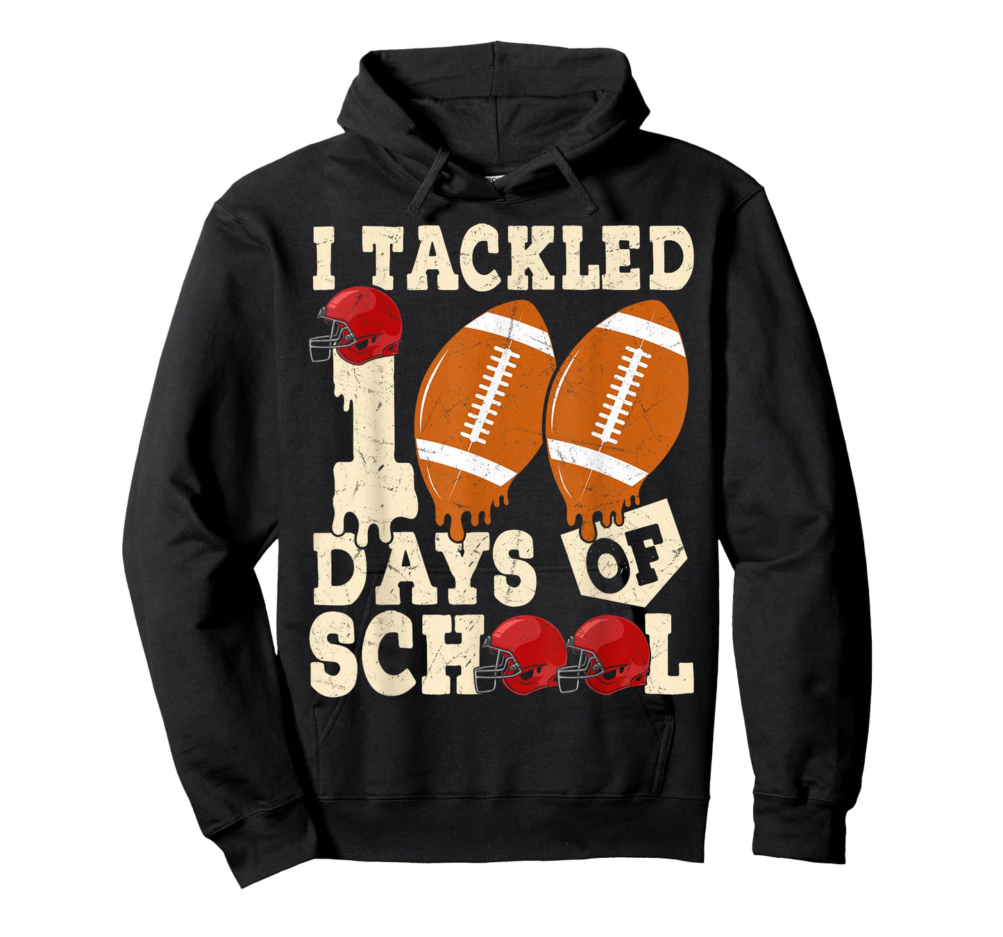 100 Days of School Boys Kids 100th Day of School Football T-Shirt