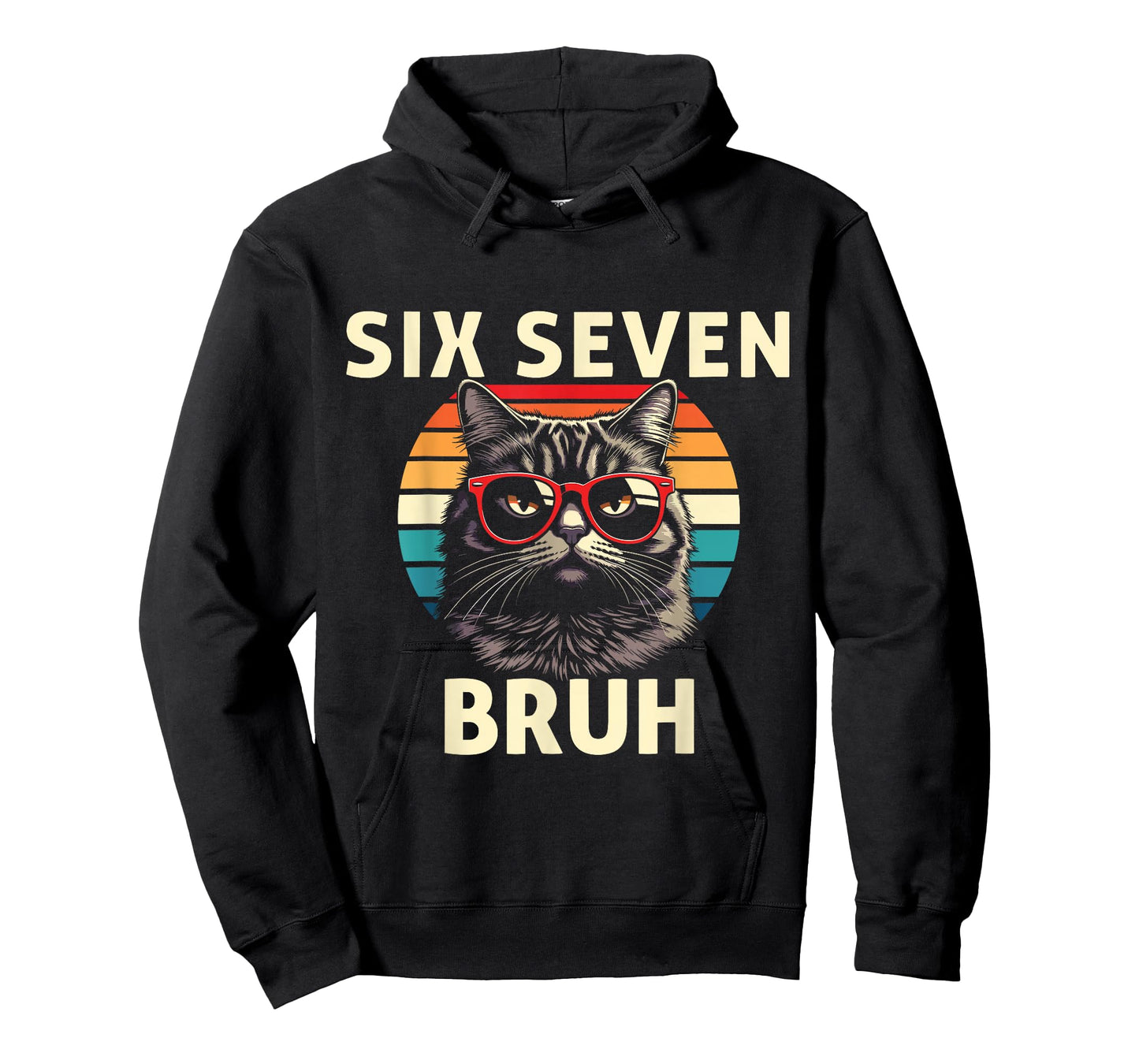Cool Retro Six Seven Bruh Cat Sunglasses Meme 67 T-Shirt