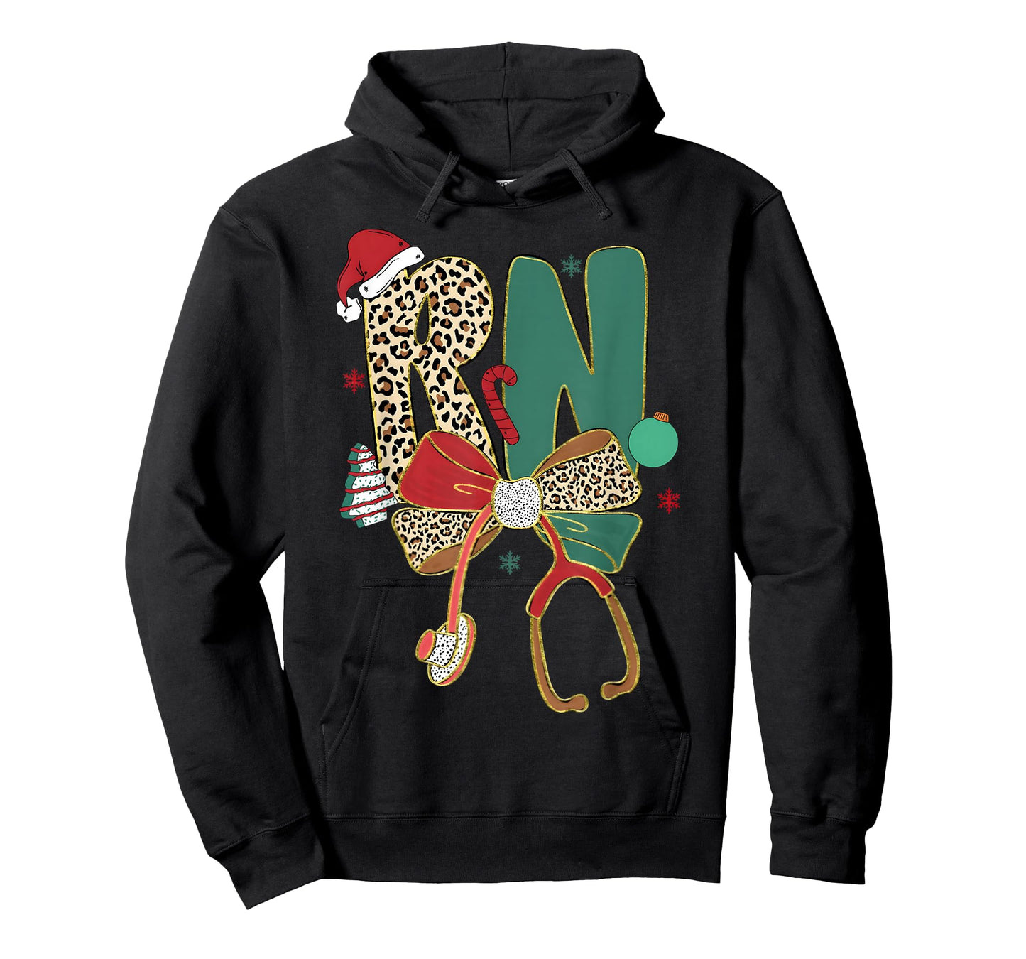 RN Nurse Merry Christmas Coquette Bow Leopard Men Women T-Shirt