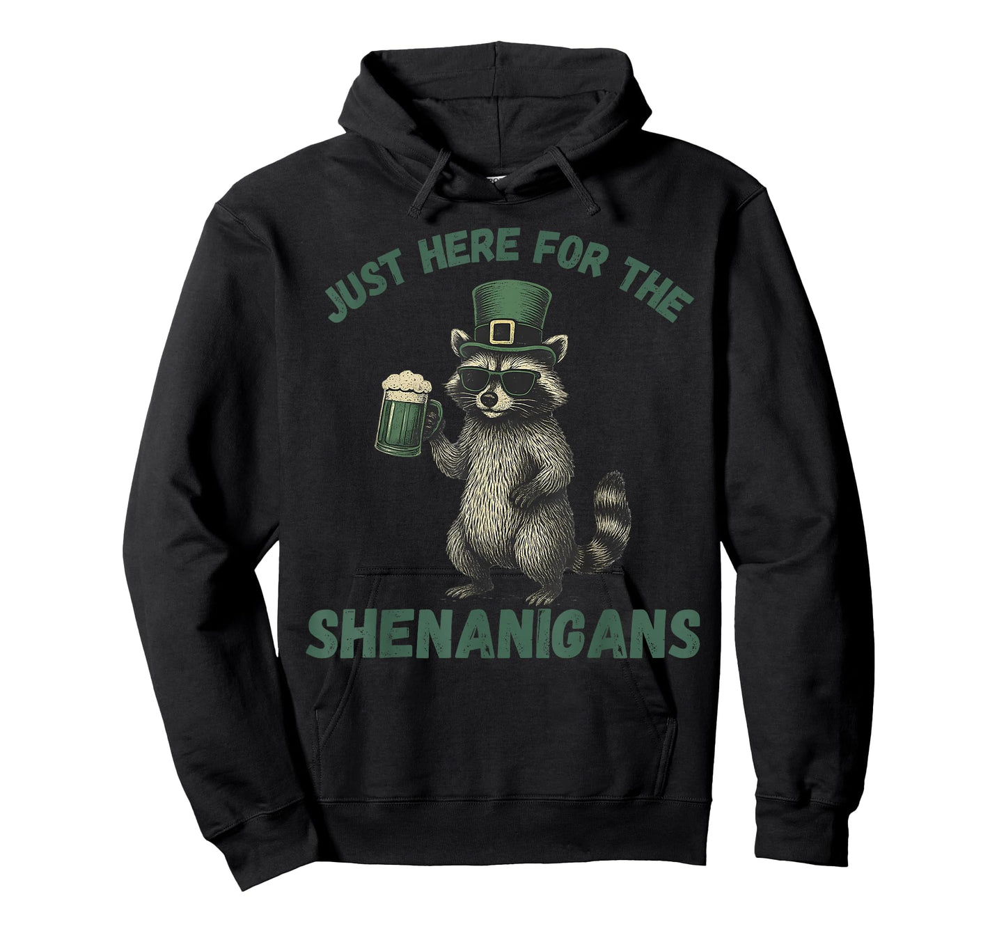 St Patricks Day Just Here for The Shenanigans Mens Womens T-Shirt