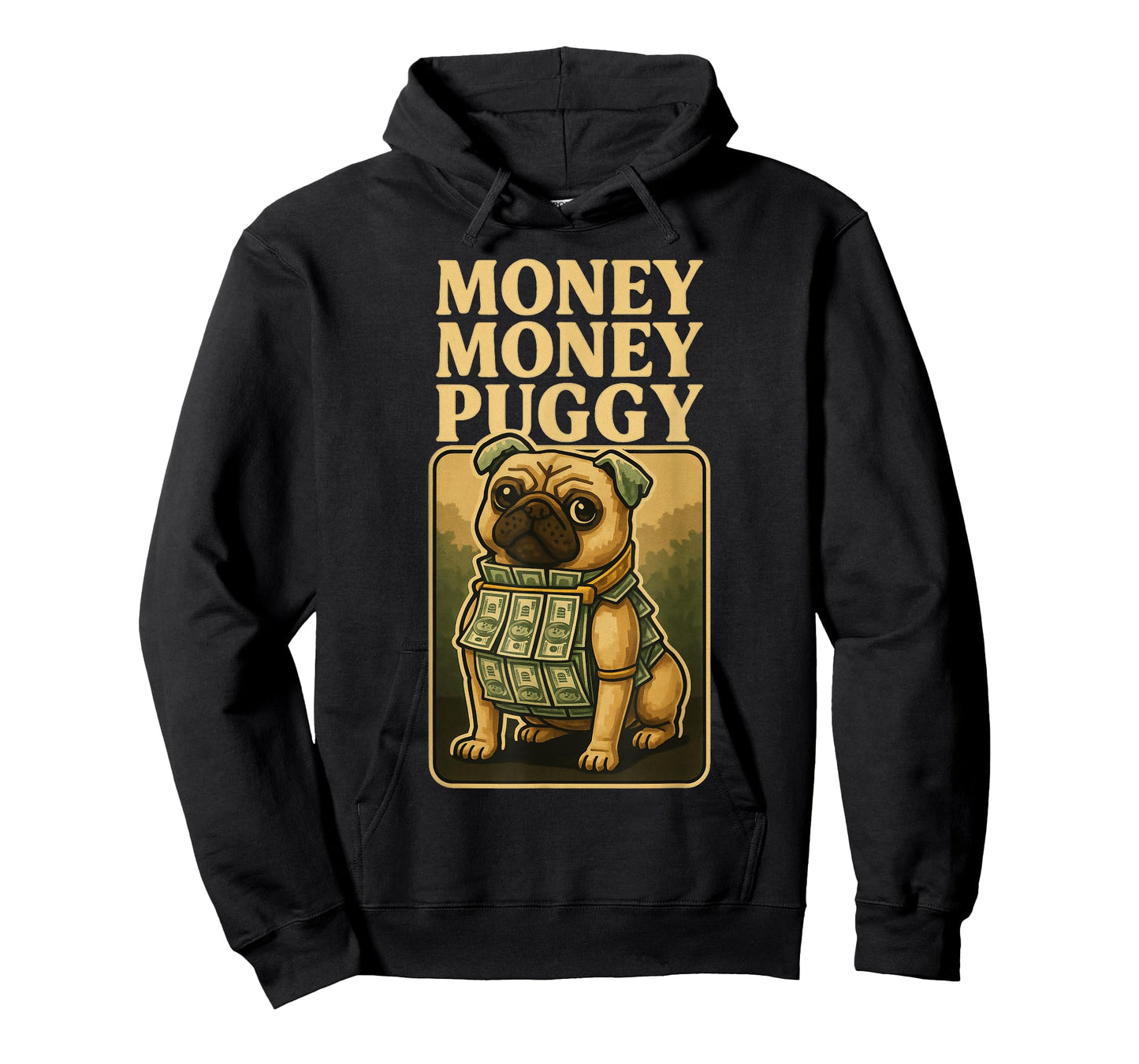 Money Money Puggy - Funny Dog Pug Brainrot Gaming Slang Meme T-Shirt