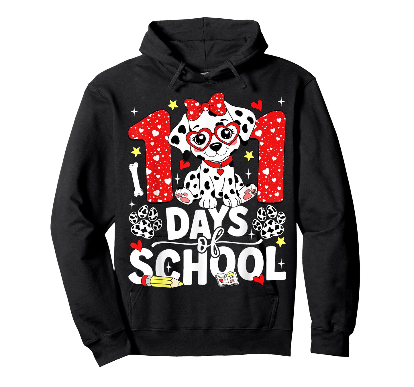 100 Days of School Cute Dalmatian Dog 100 Days Smarter Girls T-Shirt