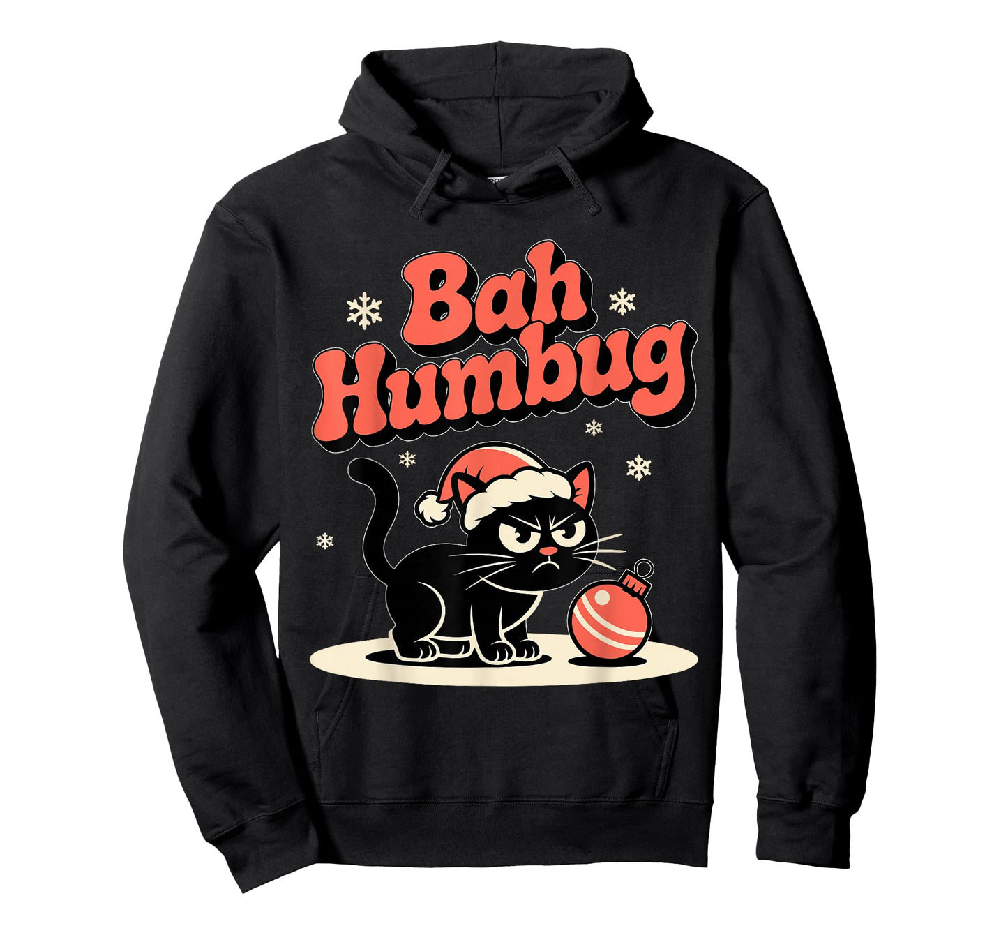 Bah Humbug Funny Bad Cat Christmas Hater Cat Lover Xmas T-Shirt