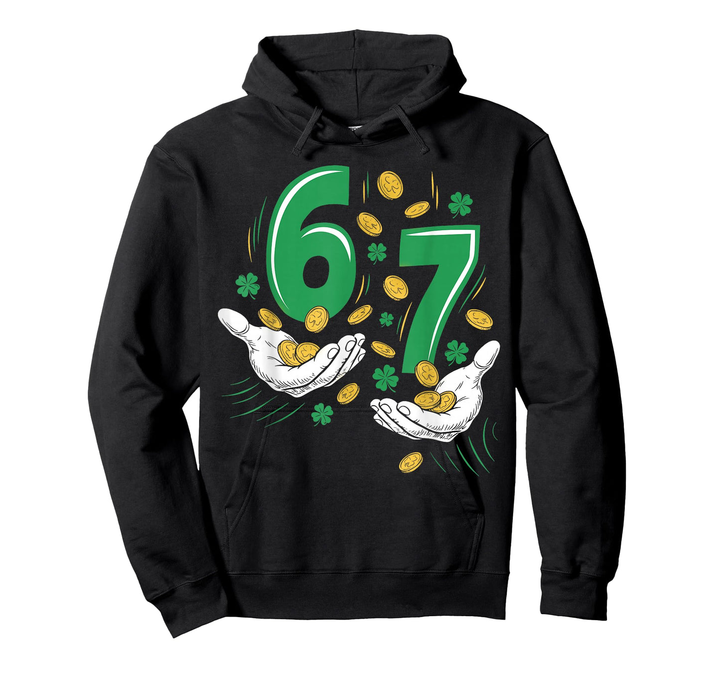 Six Seven Meme 67 Hands Funny St Patrick's Day Shamrocks T-Shirt