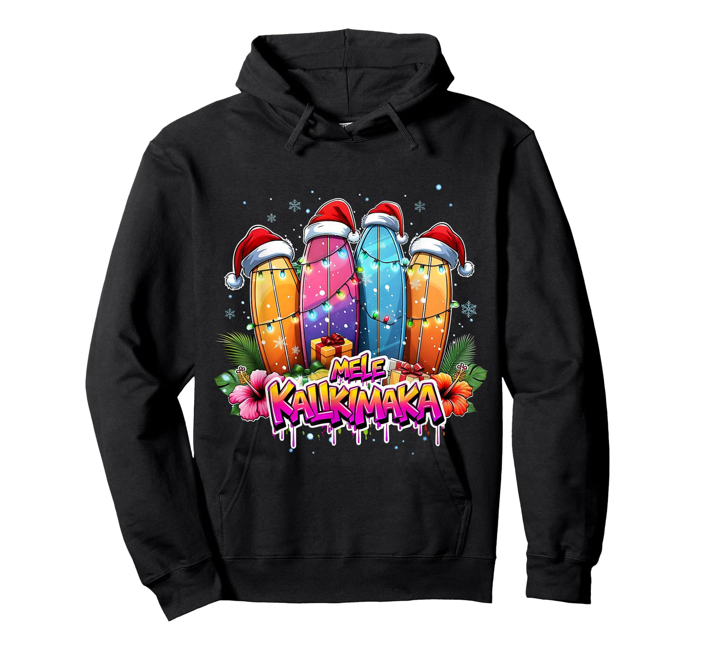 Mele Kalikimaka Surfboard Christmas Vibes T-Shirt
