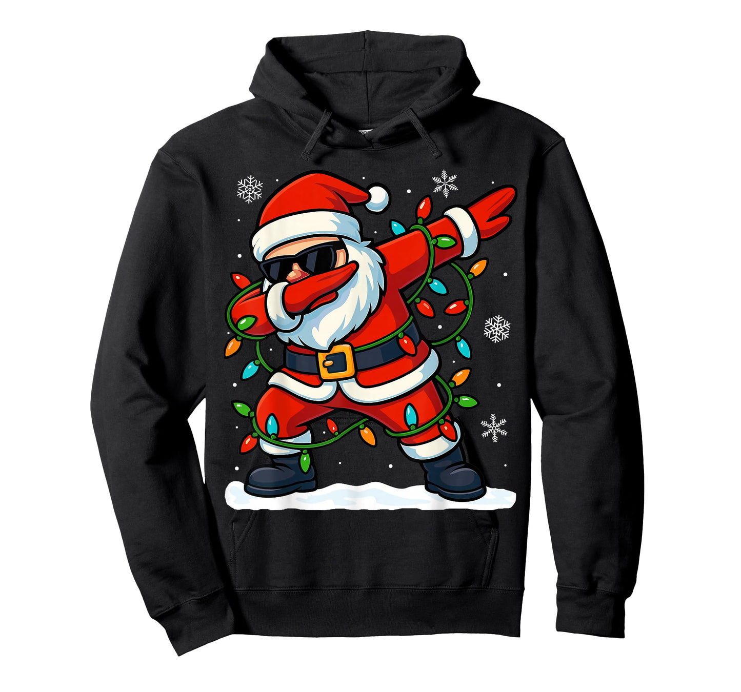 Dabbing Santa Christmas Girls Xmas Lights Boys Christmas T-Shirt