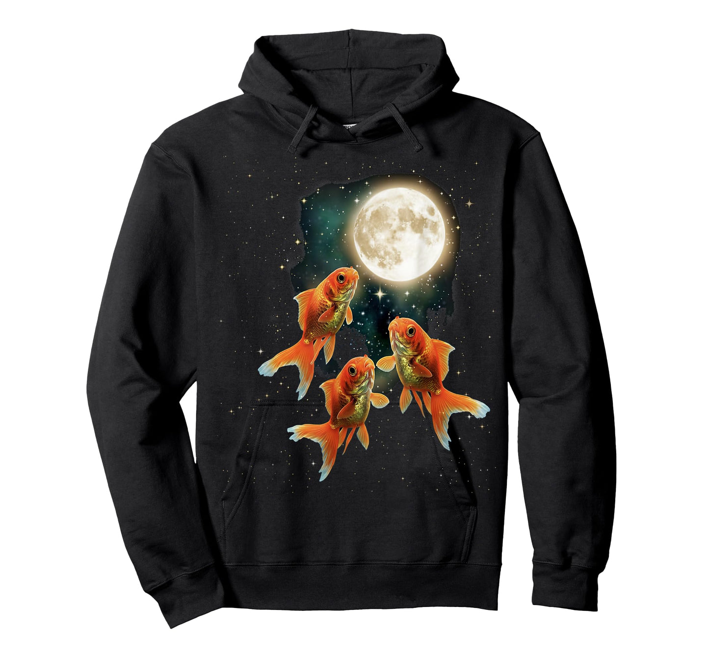 Funny Goldfish Howling at The Moon T-Shirt