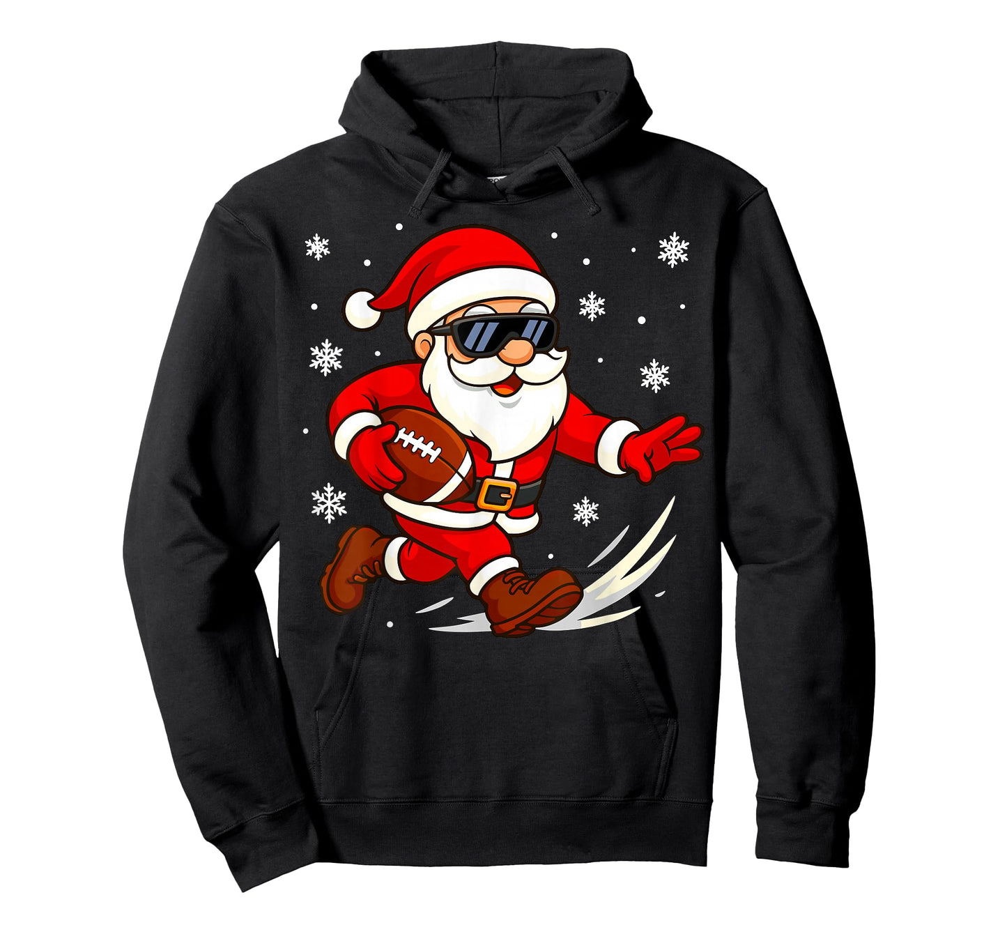 Santa with Football Christmas T-Shirt